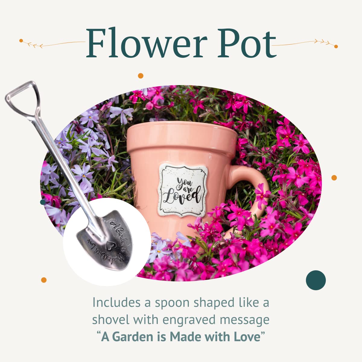 Divinity Boutique Peach Flower Pot Mug - You'Re Loved
