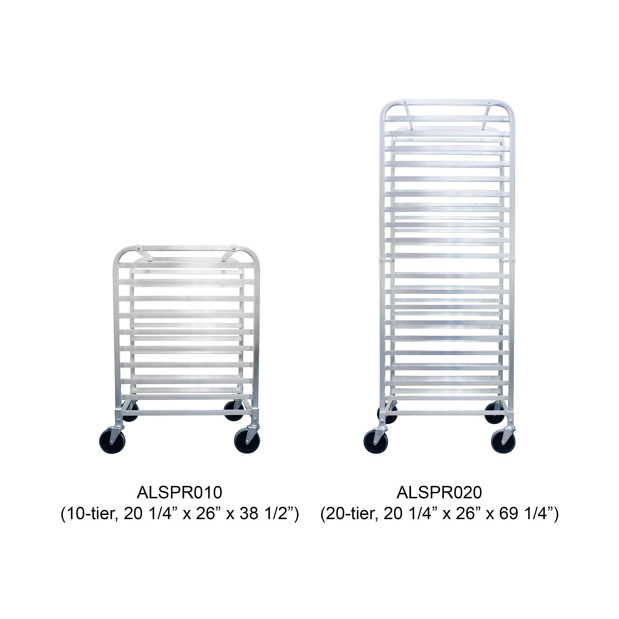 Excellante Alspr010 10-Tier Bon/Sheet Pan Rack With 4 Casters (2X Locking, 2 Regular) 20 1/4'' X 26'' X 38 1/2'', Kockdown, Nsf,