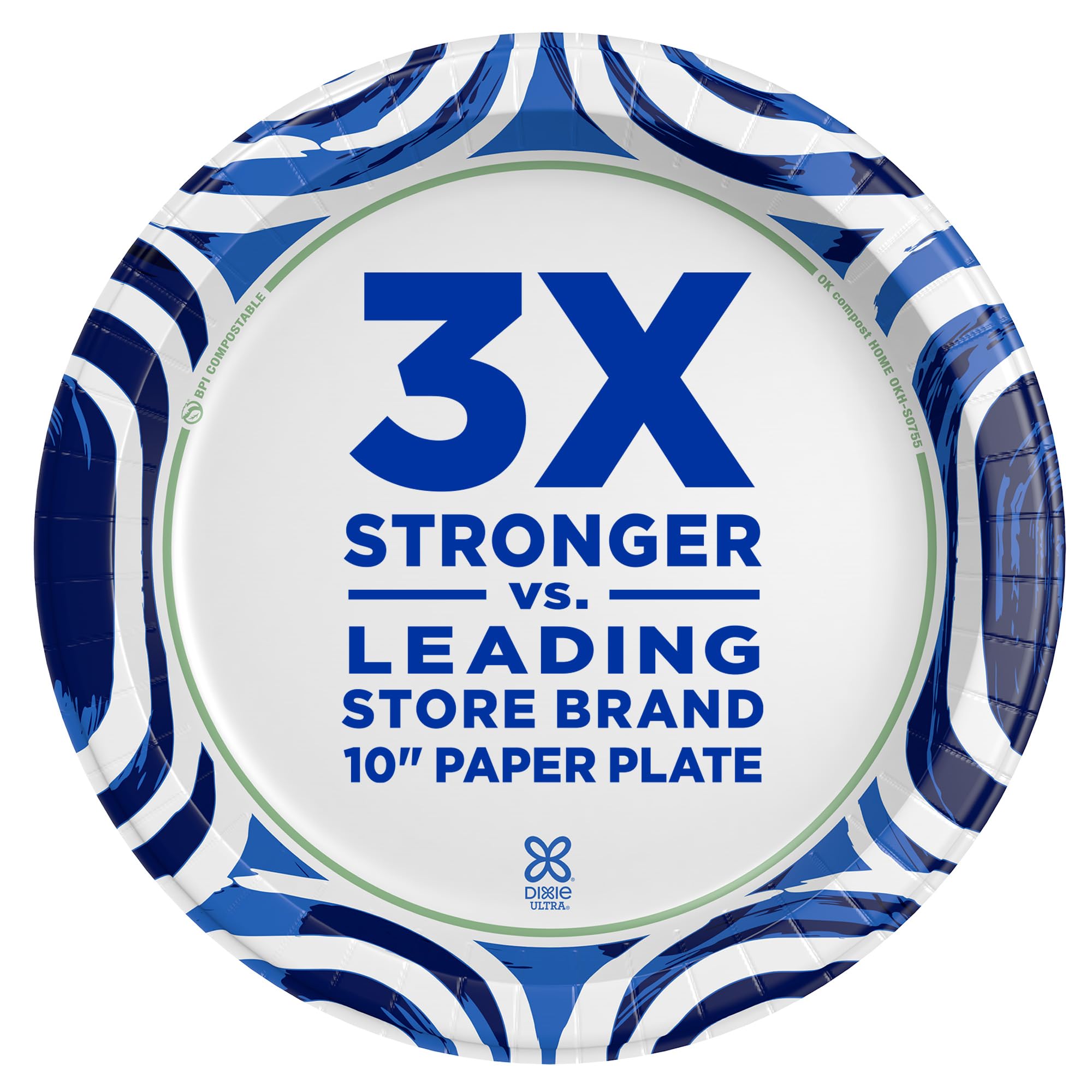 Dixie Ultra, Large Paper Plates, 10 Inch, 44 Count, 3X Stronger*, Heavy Duty, Microwave-Safe, Soak-Proof, Cut Resistant, Disposa