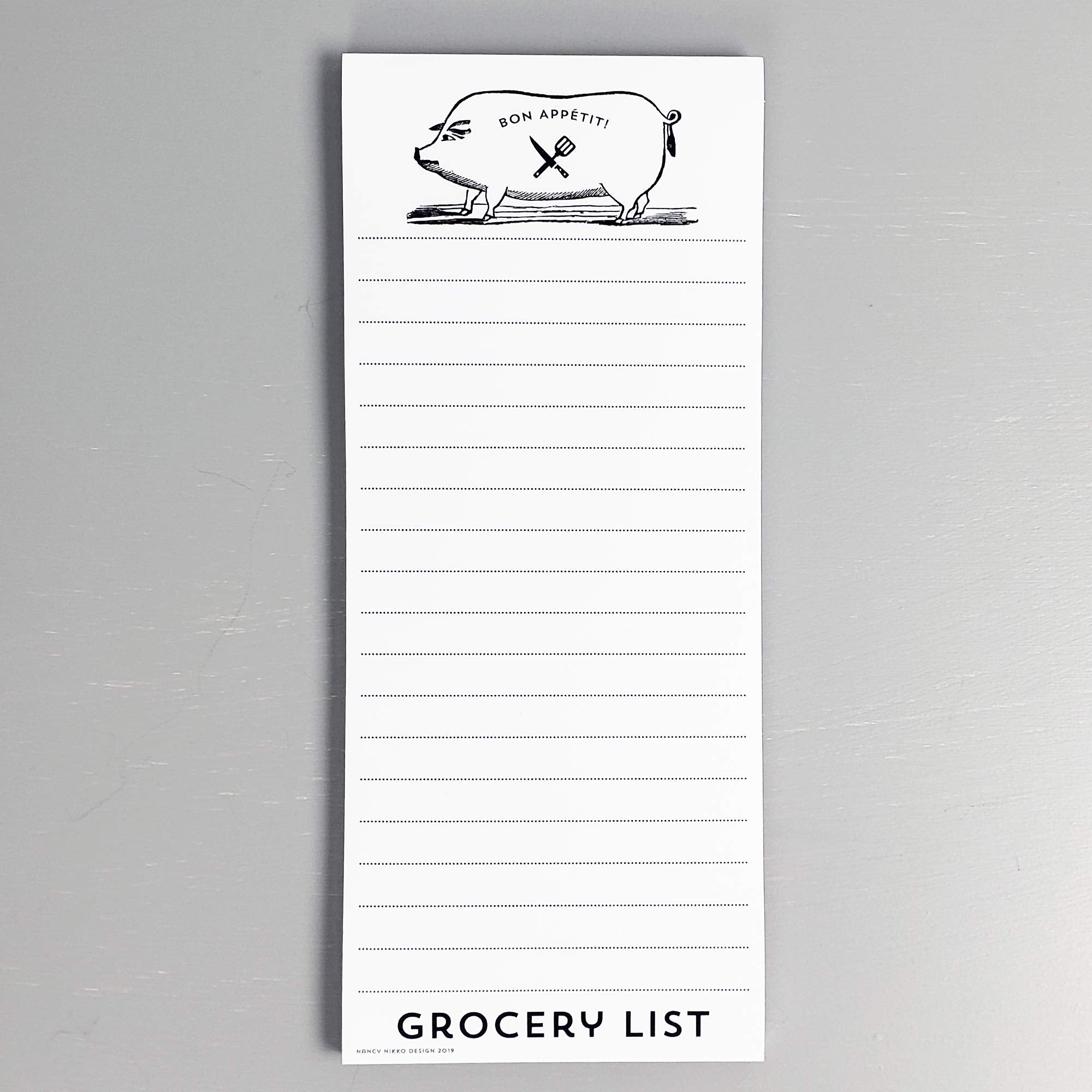 Bon Appetit Pig Refrigerator Notepads Grocery List - Set Of Two Pads