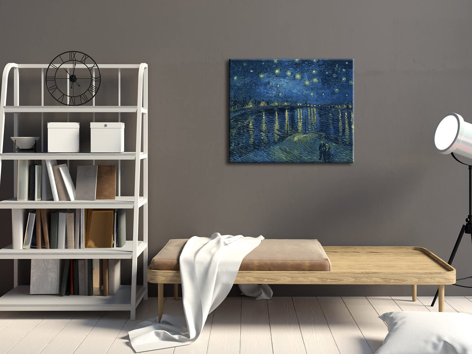 Wieco Art Starry Night Over The Rhone By Van Gogh Classic Oil Paintings Reproduction Modern Seascape Giclee Canvas Prints Artwor