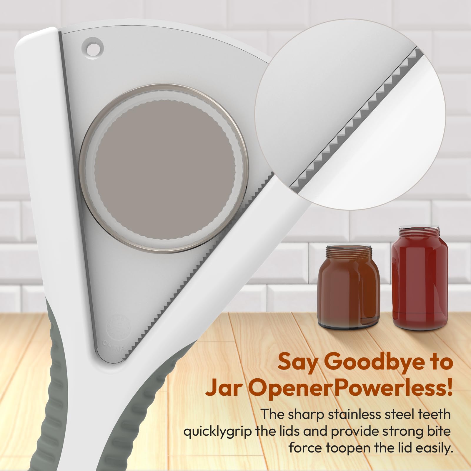 Jar Opener, Ideal Bottle Opener, Easy Grip Jar Opener & Under Cabinet Lids Opener Effortless To Unscrew Any-Sized Caps, Jar Open