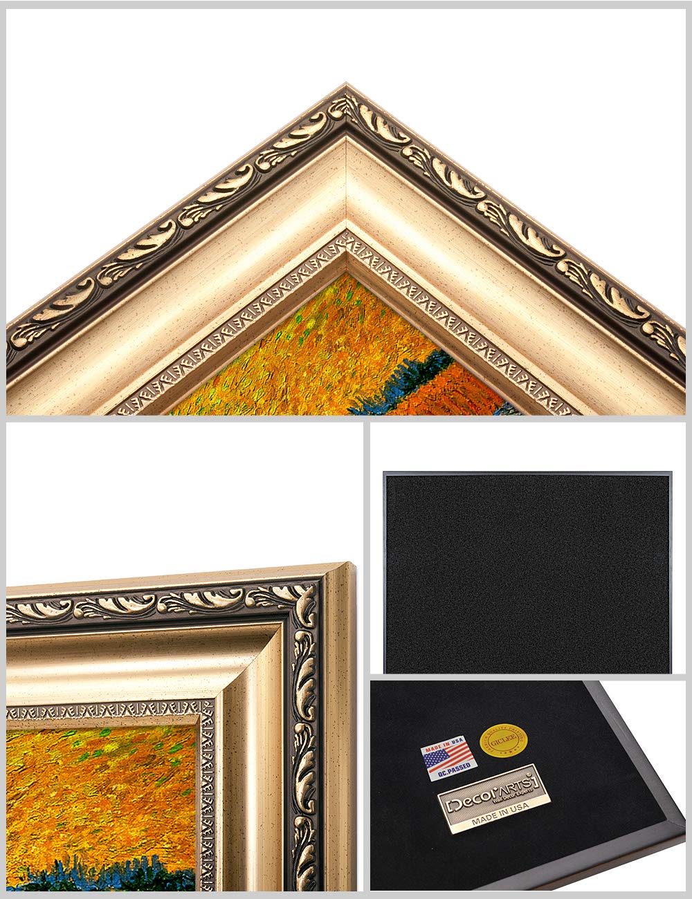 Decorarts - The Sower - Vincent Van Gogh. Giclee Print On Canvas With Matching Golden-Relief Framed Wall Art. Picture Size: 24X2