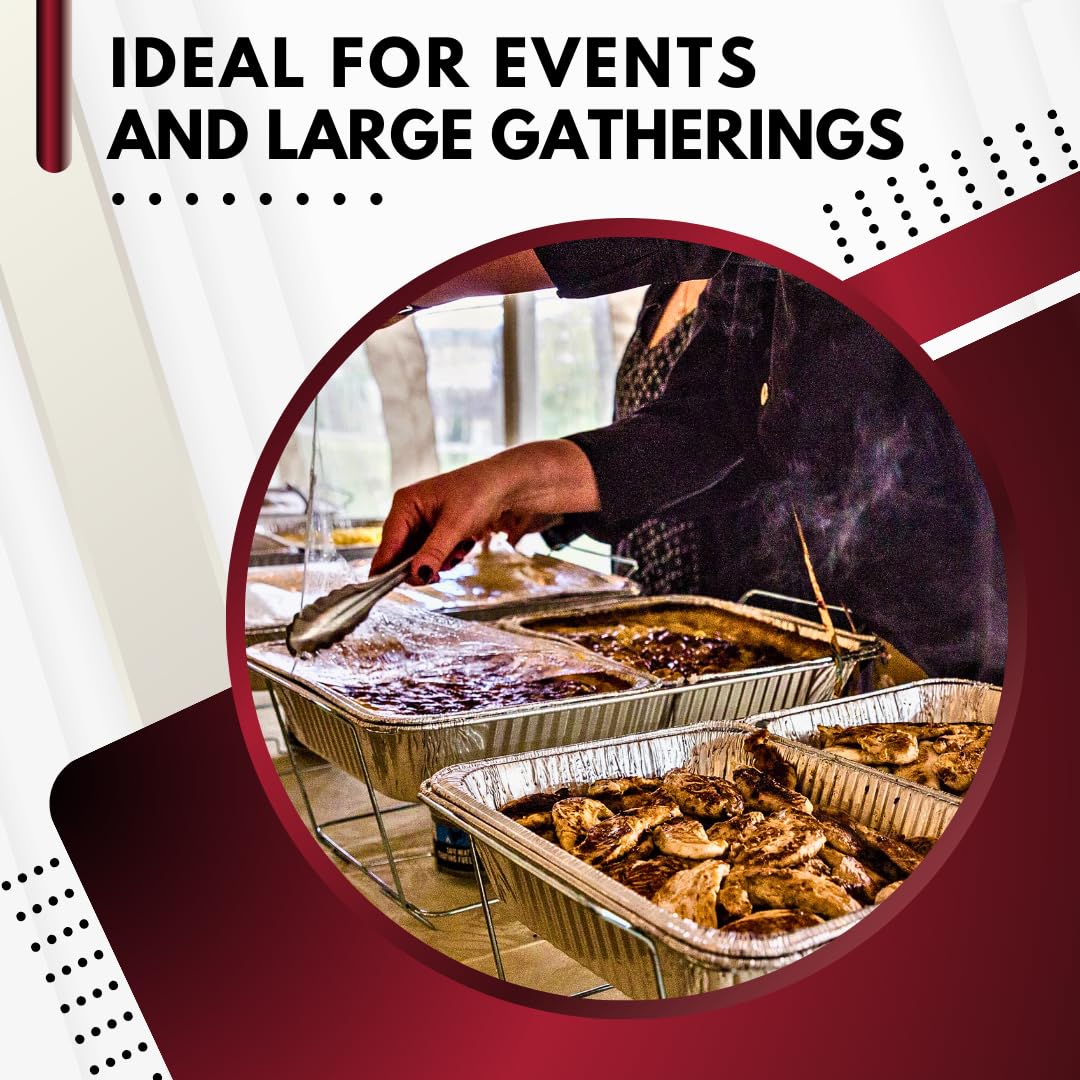 Aluminum Pans With Lids 9x13 Disposable Foil Pans With Lids  Half Size Deep Steam Table Pans With Covers  Tin Foil Pans 20 Sets