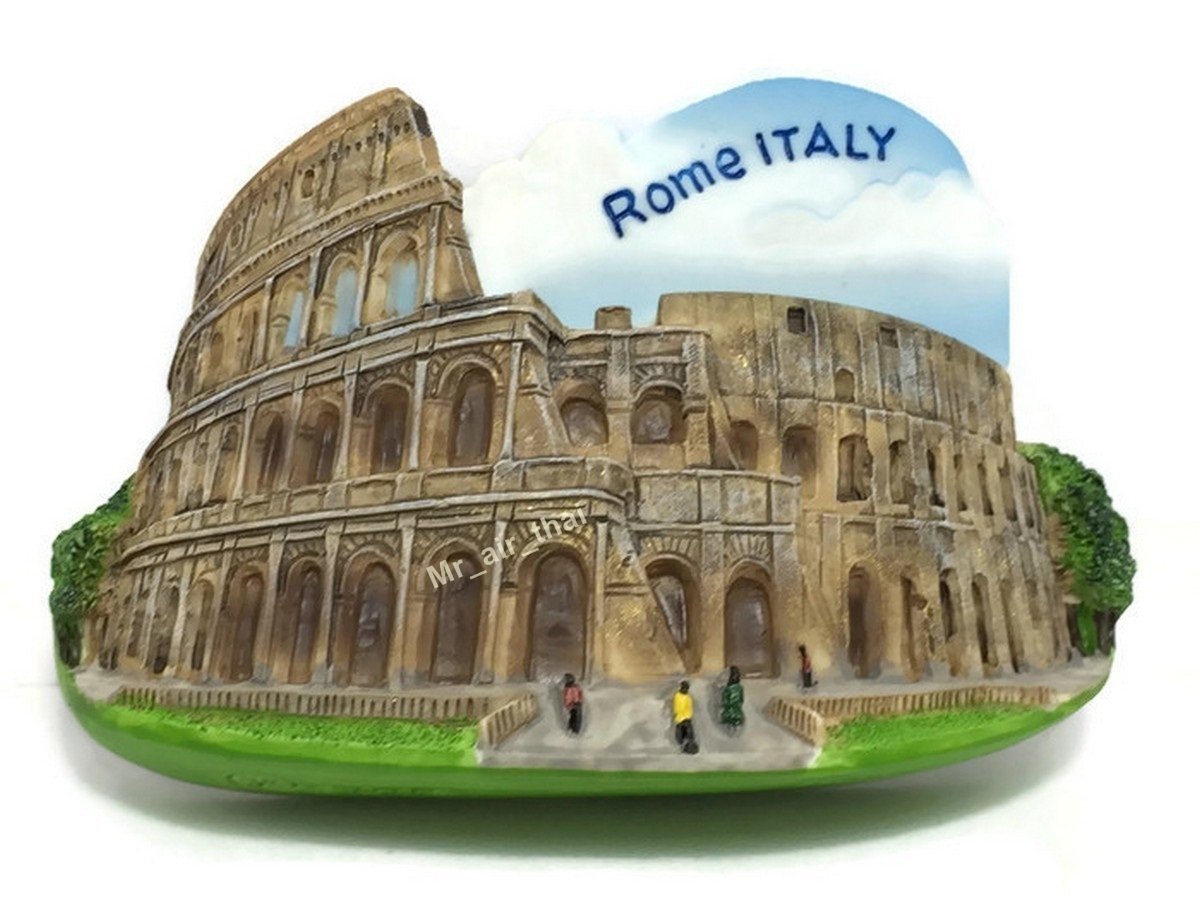 WitnyStore Tiny Roman Colosseum Ancient Amphitheatre in Rome Italy Southern Europe Tourist Attractions Resin Refrigerator Magnet