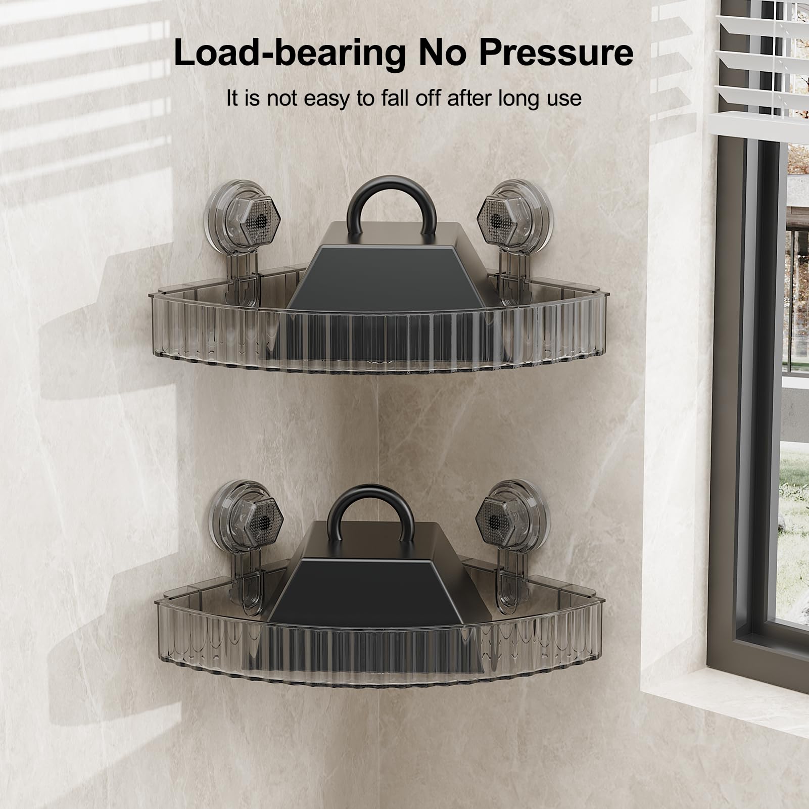 Ankoox Shower Caddy Suction Cup Bathroom Shower Organizer For Bathroom Storage Home Decor & Kitchen No Drilling Large Capacity R