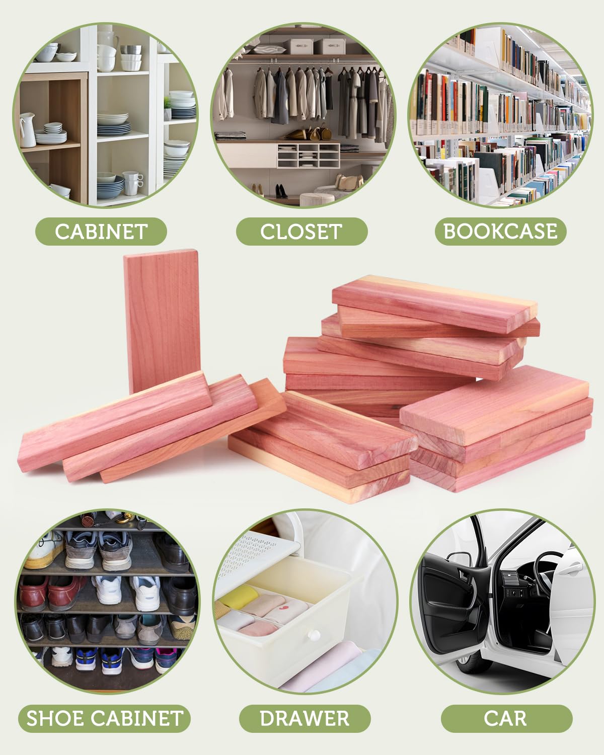 Aryiten Cedar Blocks For Clothes Storage, 42 Pack Cedar Planks - Aromatic Scent Cedar Wood Planks For Closets And Drawers Freshe