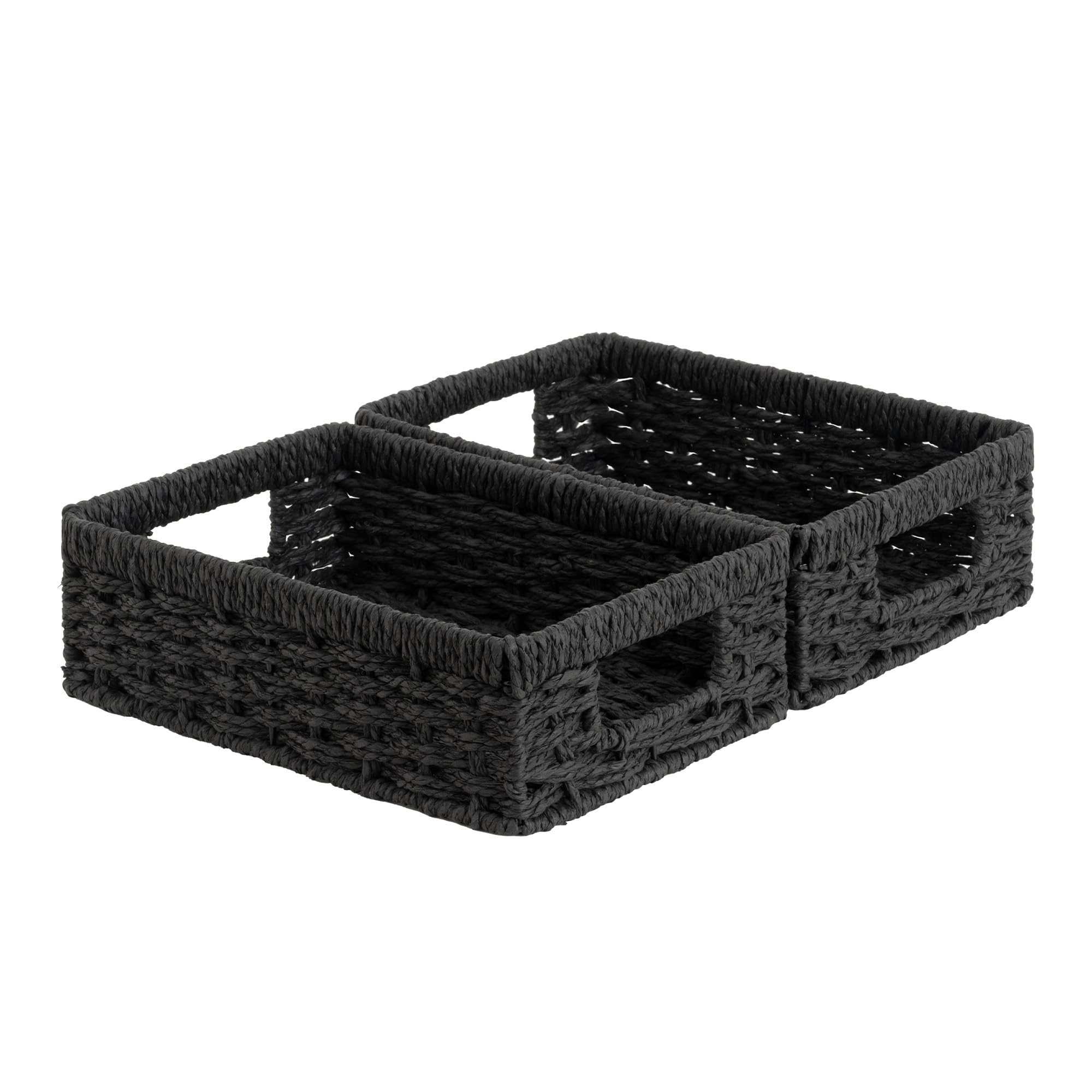 StorageWorks Wicker Basket Storage Organization, Large Woven Baskets for Organizing, Wicker Storage Basket with Handles, Water H