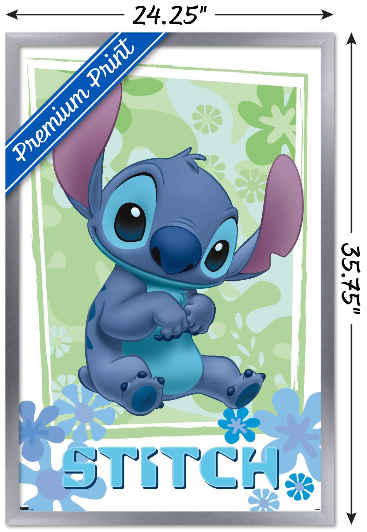 Trends International Disney Lilo And Stitch - Flowers Wall Poster, 22.375'' X 34'', Silver Framed Version