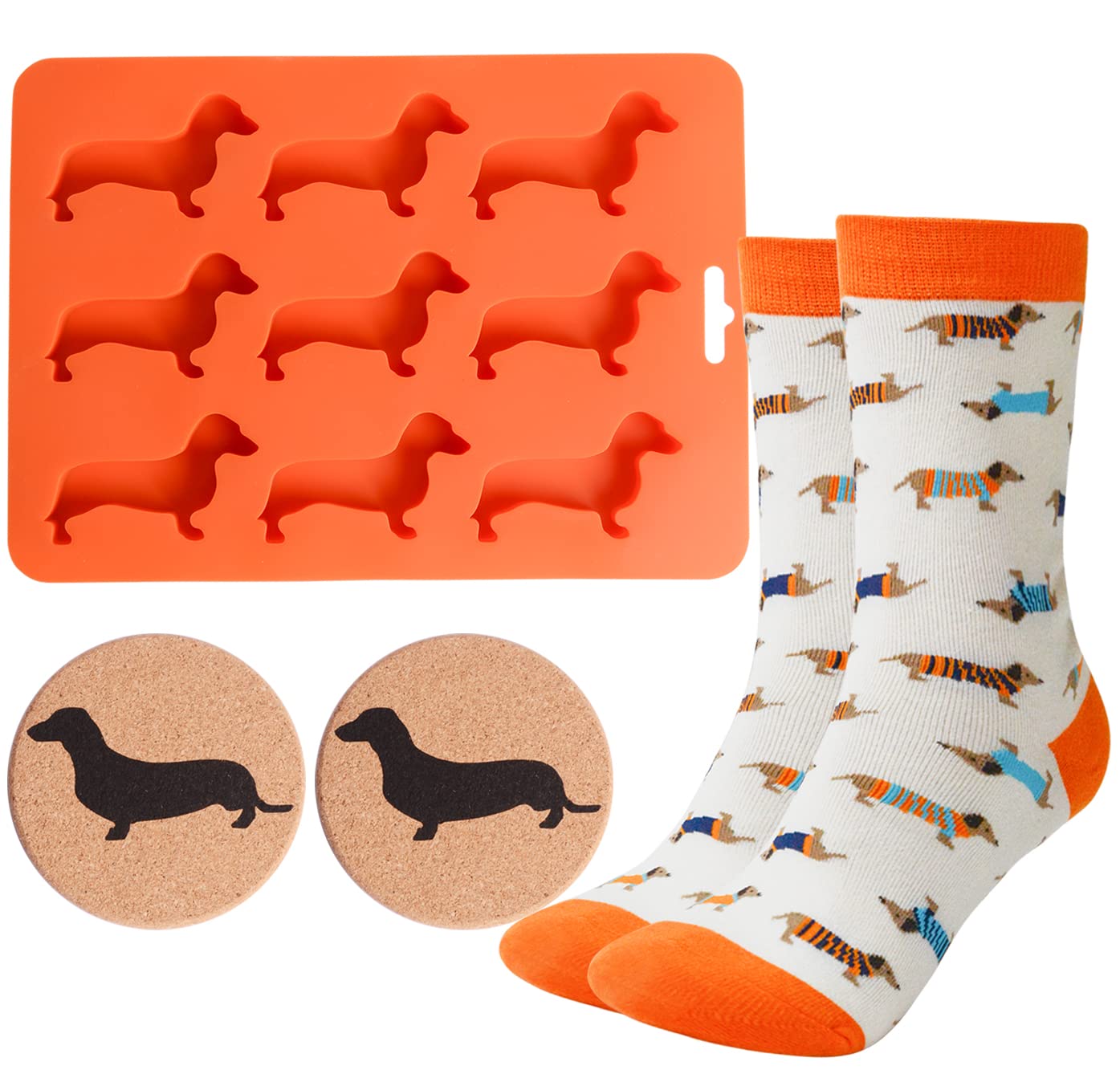 Weiner Dog Gift,Weiner Dog Ice Cube Tray,Dachshund Silicone Mold,Weiner Socks,Dachshund Coasters For Drinks,Dachshund Decor,Wien