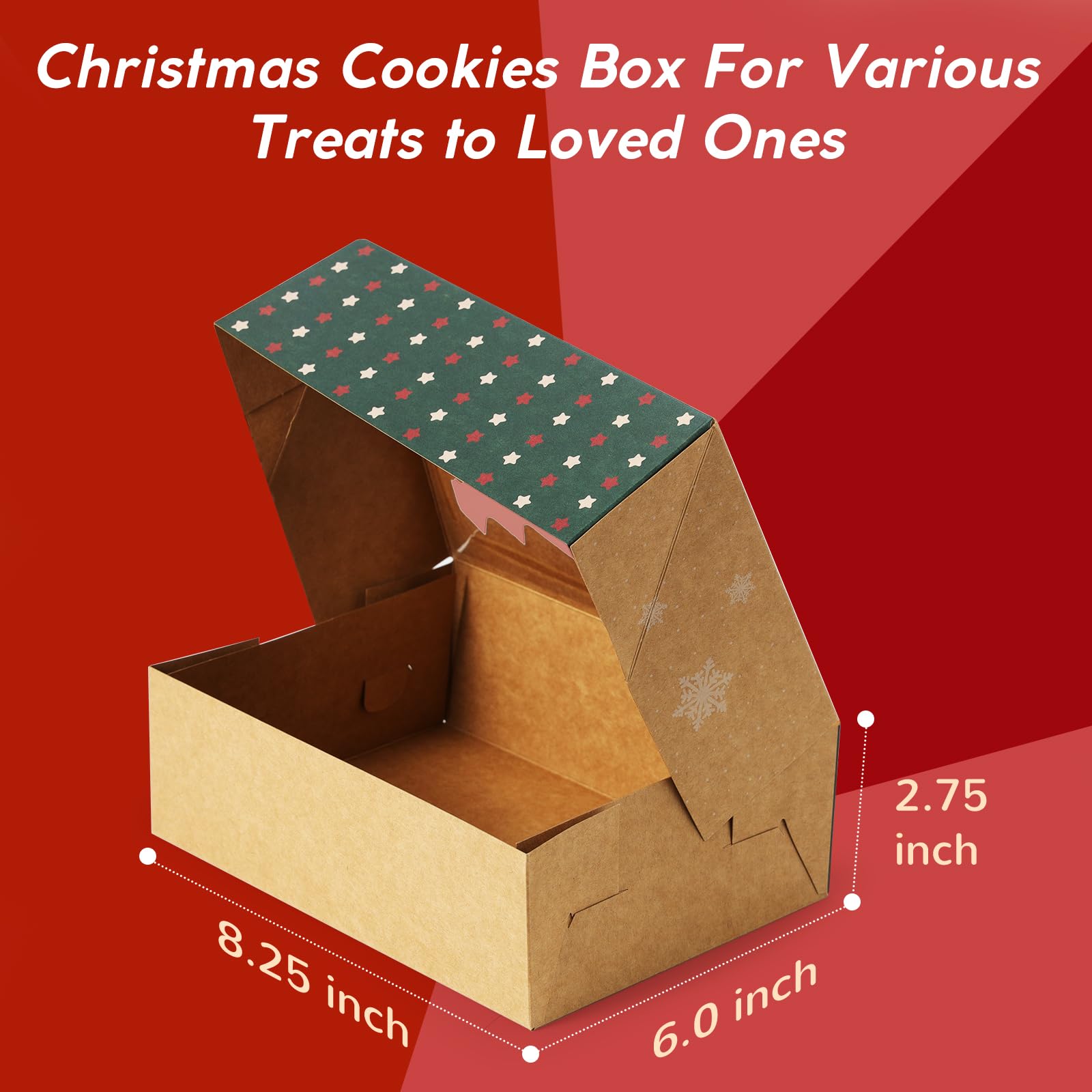 12Pcs Christmas Cookie Boxes with Window for Gift Giving, Kraft Bakery Gift Wrapping Boxes with Cards and Jute Rope, Holiday Tre