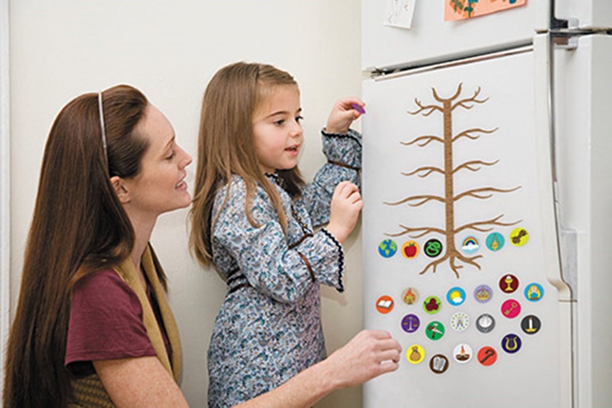 Advent Jesse Tree Devotional Flexible Magnet Set With Explanation Story Card, 10 1/2 Inch