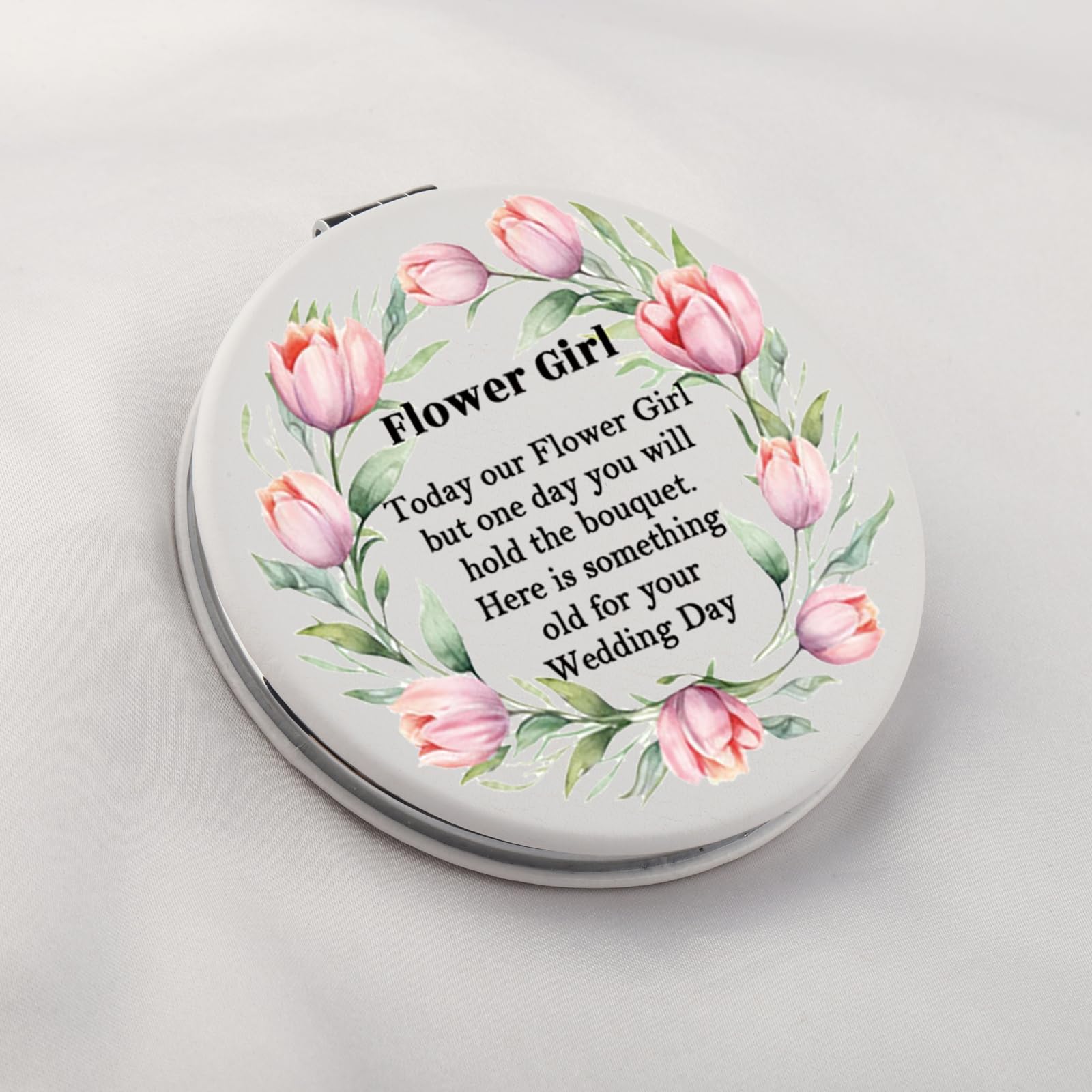 Wusuaned Flowers Girl Makeup Mirror Proposal Gifts Wedding Party Gifts Bridesmaid Mirror Mother Of The Bride Gift (Flower Girl M
