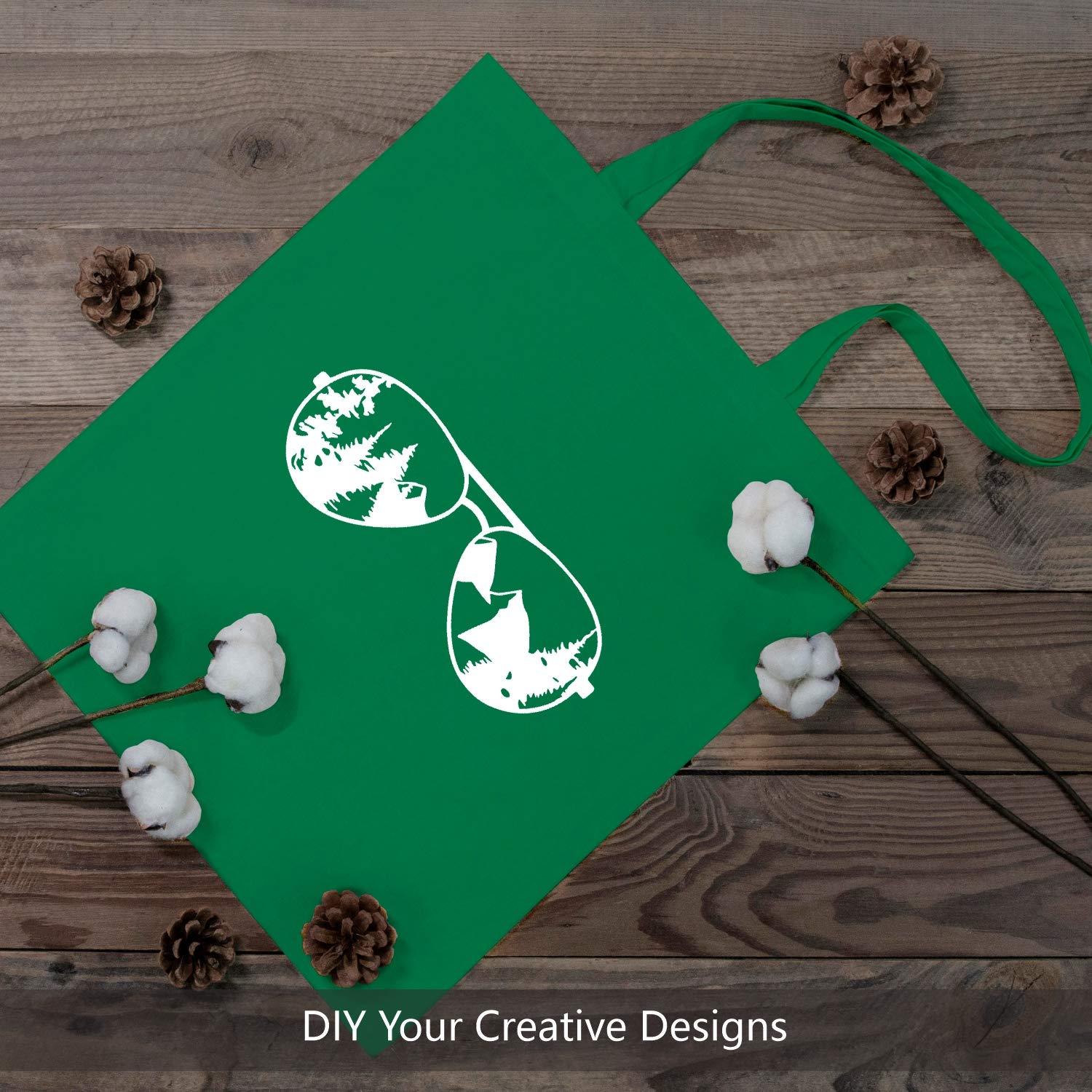 Topdesign 12-Pack Economical 16''X15'' Kelly Green Cotton Tote Bag, Lightweight Medium Reusable Grocery Shopping Cloth Bags, Sui