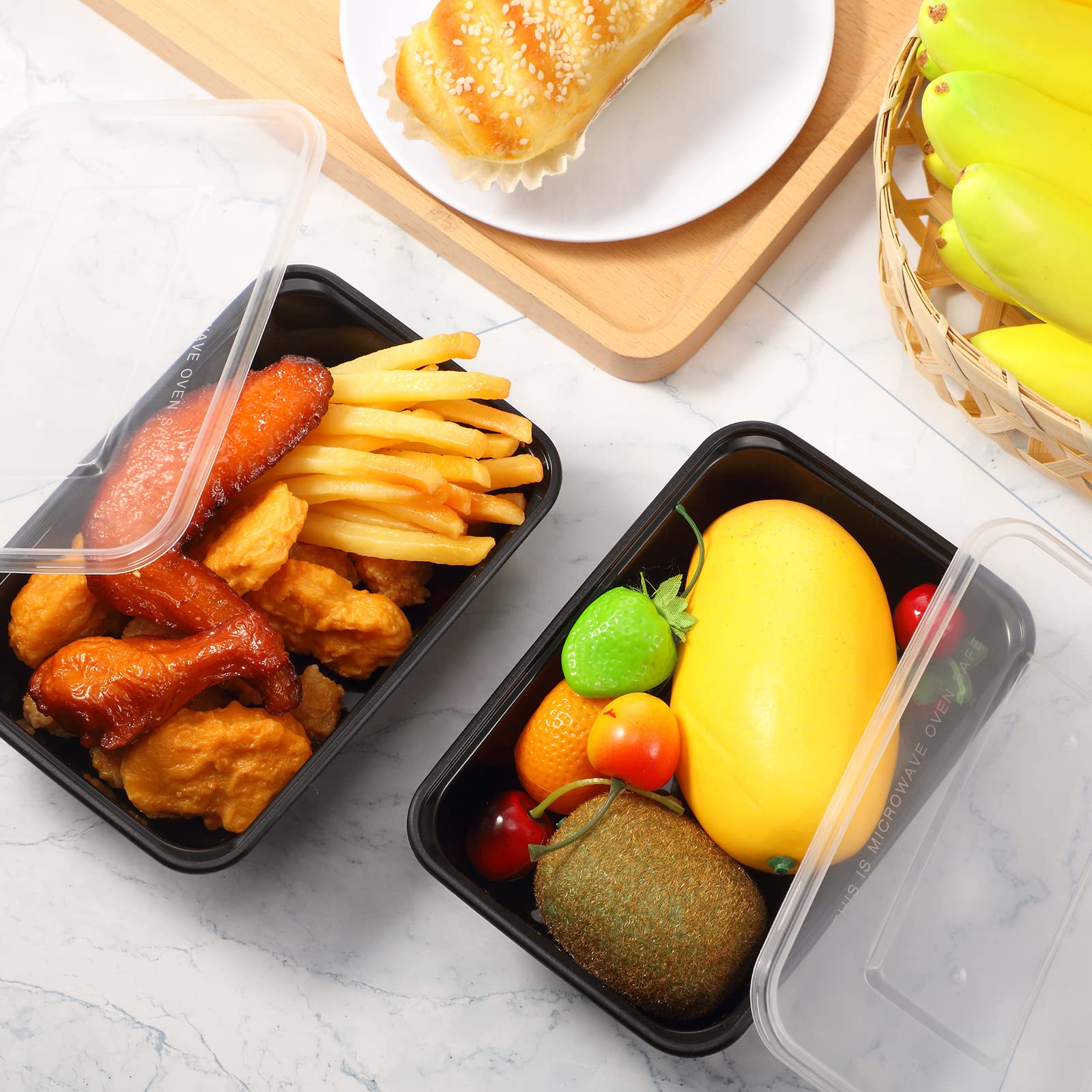 Sawysine 100 Pcs Plastic Meal Prep Containers Microwavable Food Storage Containers Reusable Lunch Bowls With Lid Stackable Dispo
