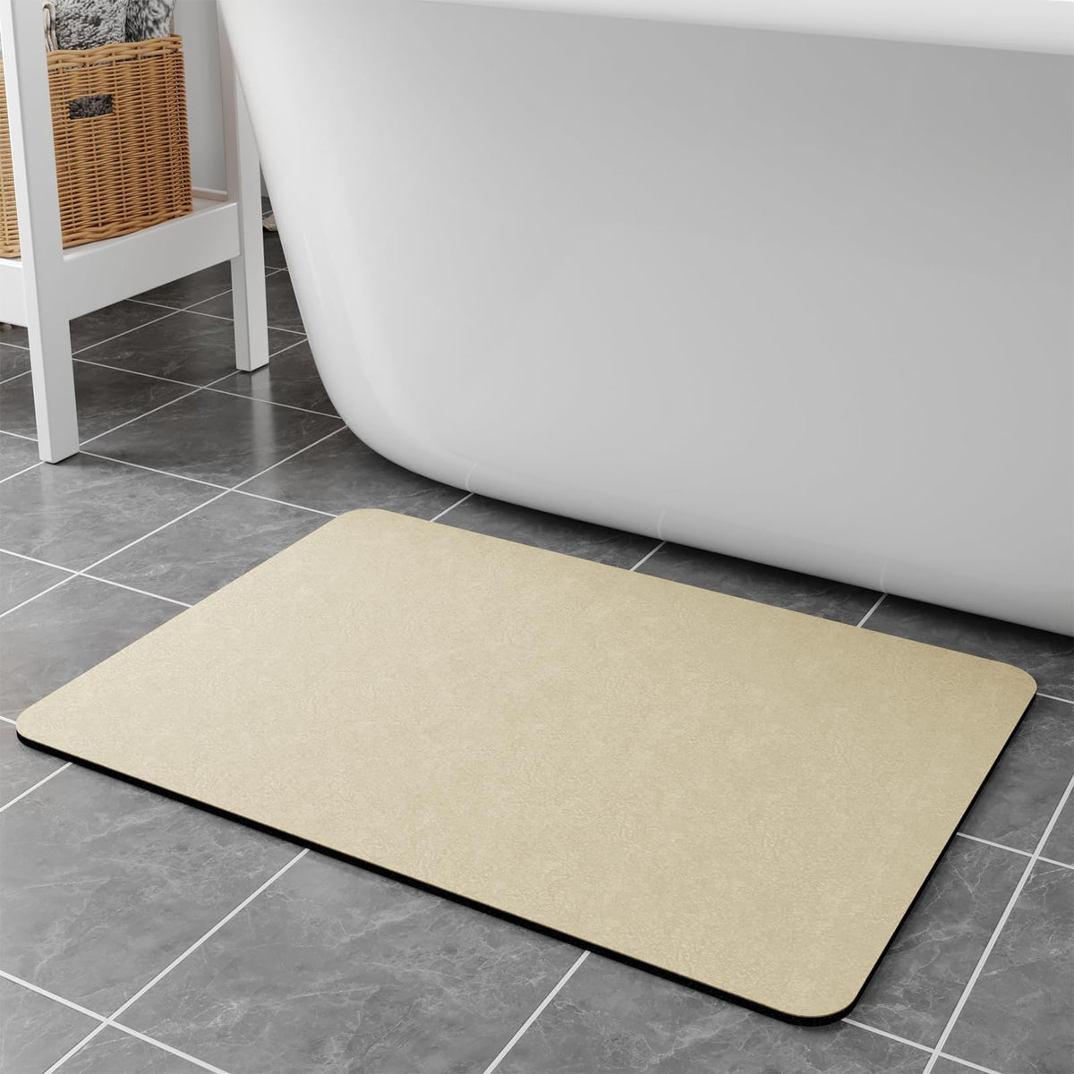 Earcu Bath Mat Rugs 24X17 - Diatomaceous Earth Bath Mat Quick Dry Absorbing Bathroom Rugs Rubber Non Slip Thin Bathroom Mat Fit