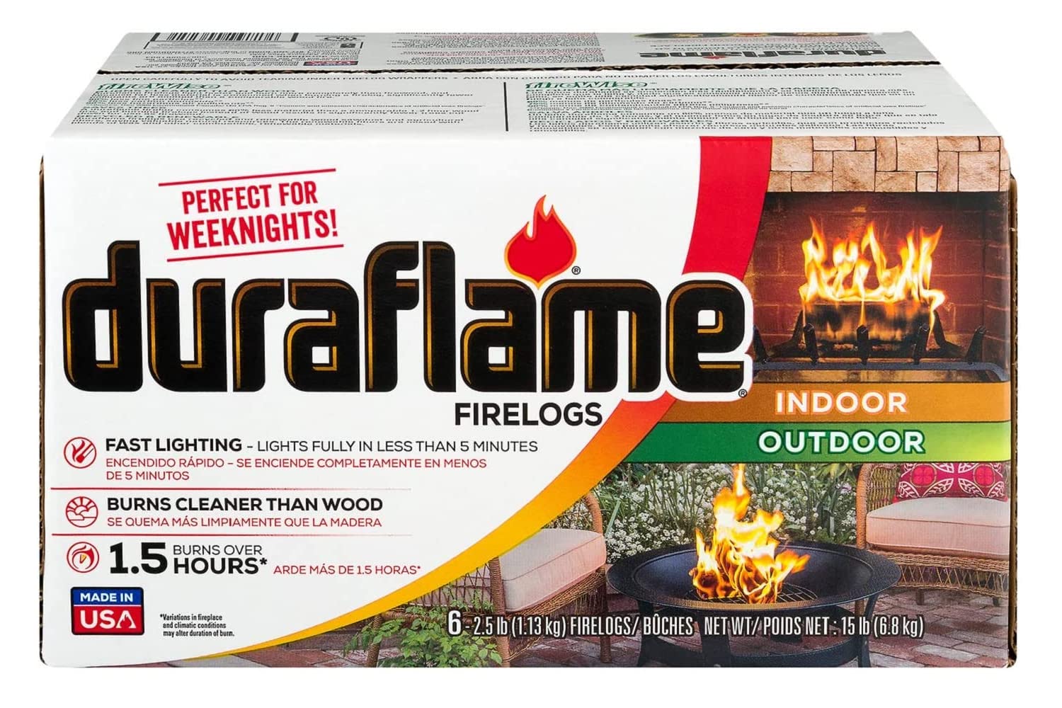 Duraflame Fire Logs 6-2.5 lb. Packs