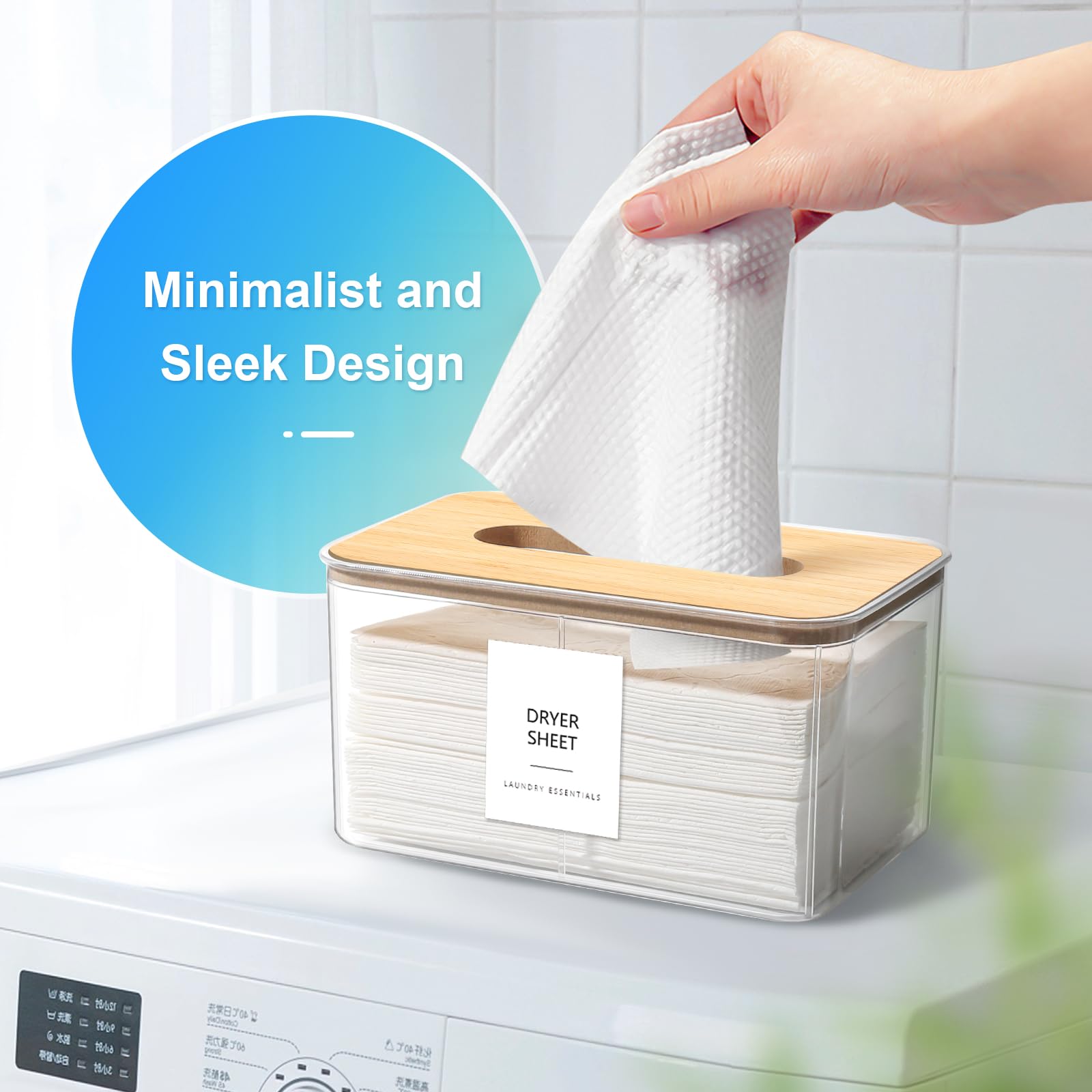 Alpiriral Dryer Sheet Holder And Laundry Pods Container, 2 Pack Laundry Powder Dispenser For Laundry Room Organization Decor, Pl