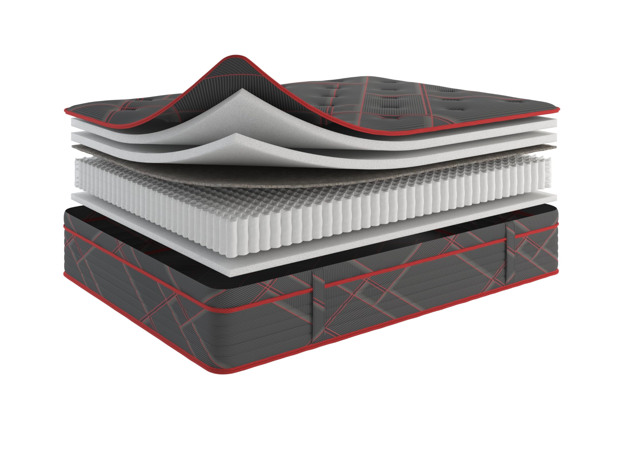 Ottomanson 13'' King Mattress In A Box Made In Usa, Medium-Firm Mattress, Hybrid Mattress Cool Improved Airflow With Edge To Edg