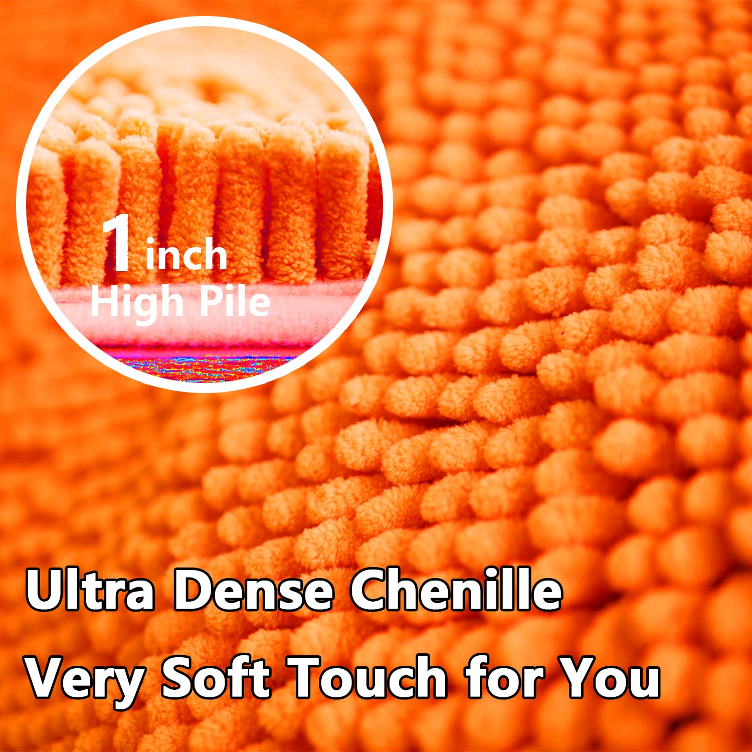 Boankodu Bathroom Rugs Sets 2 Piece, Extra Soft Chenille Bath Mat Ultra Absorbent Bathroom Rug, Bathroom Mat With Non-Slip Botto