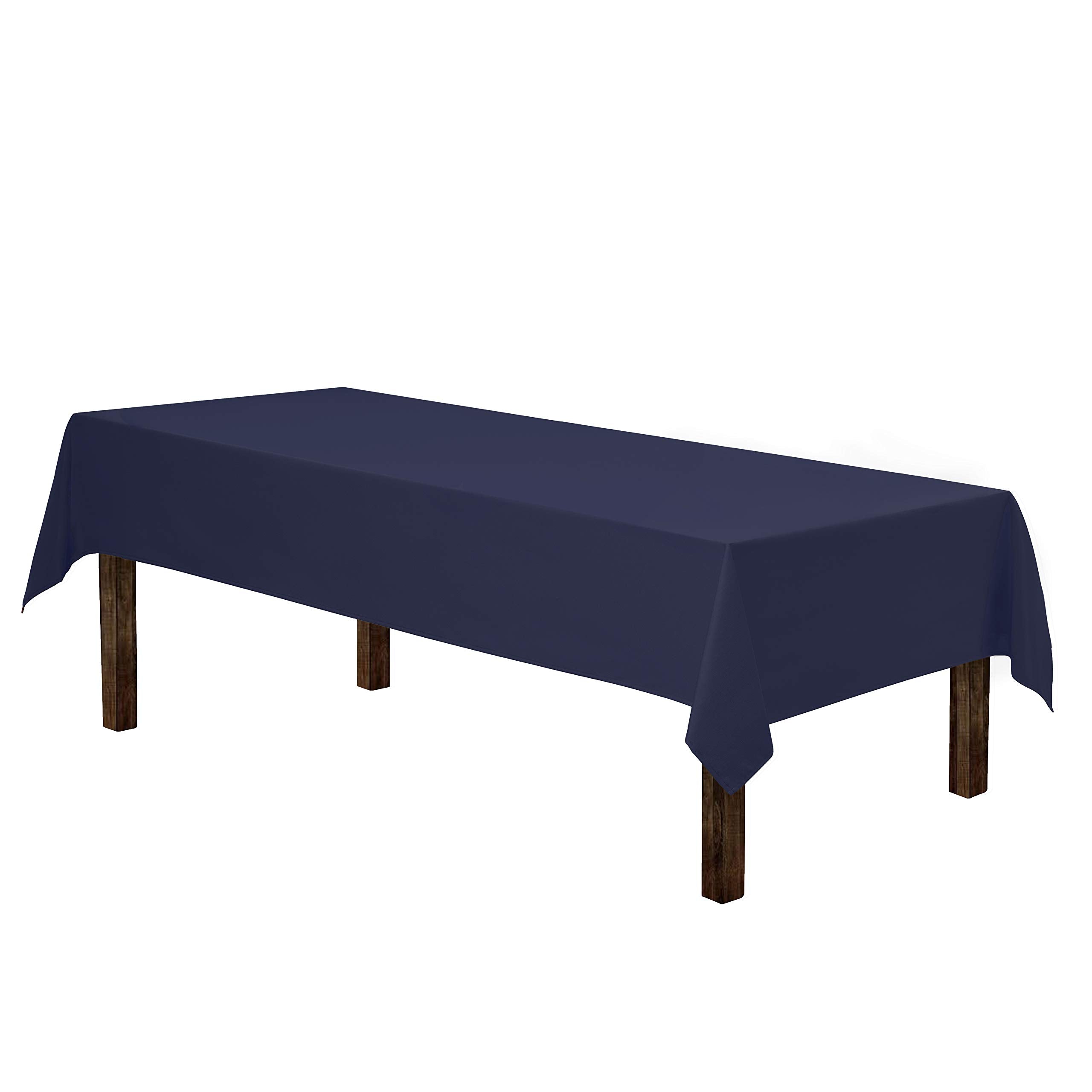 Gee Di Moda Rectangle Tablecloth - 60 X 102 Inch Navy Blue Table Cloth For 6 Foot Rectangle Table - Heavy Duty Washable Fabric -