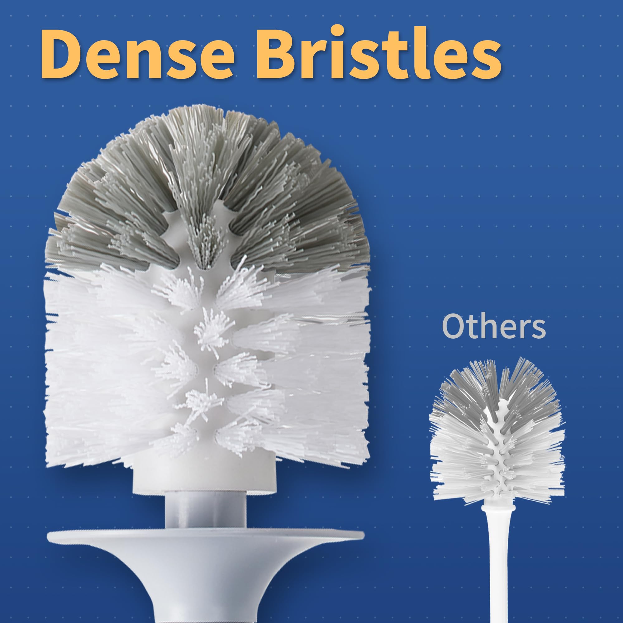 Boomjoy Toilet Bowl Brush And Holder, 2 Pack Toilet Brush And Holder Set With Dense Bristles For Bathroom Deep Cleaning, Househo