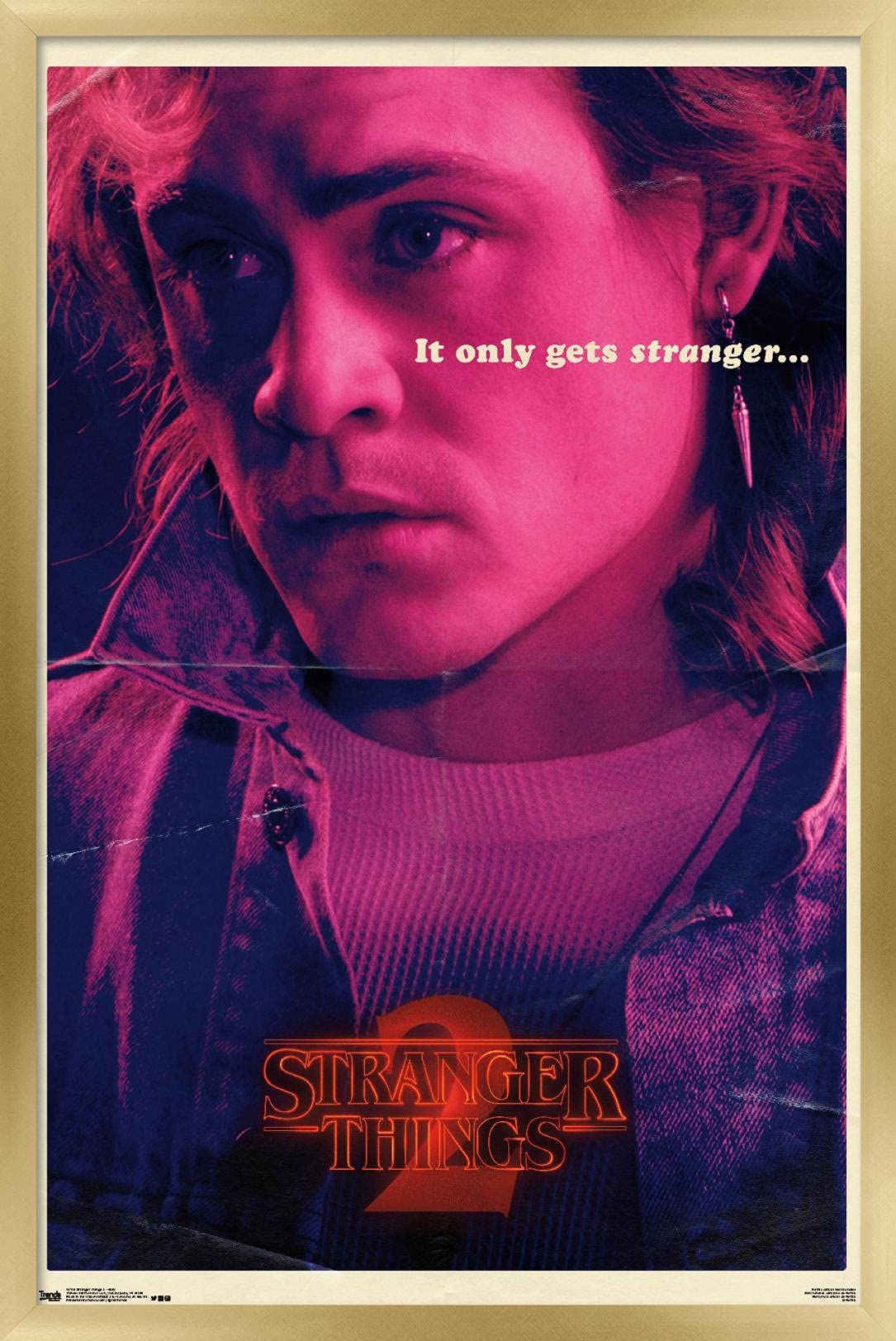 Trends International Netflix Stranger Things: Season 2 - Billy Wall Poster, 14.725'' X 22.375'', Gold Framed Version