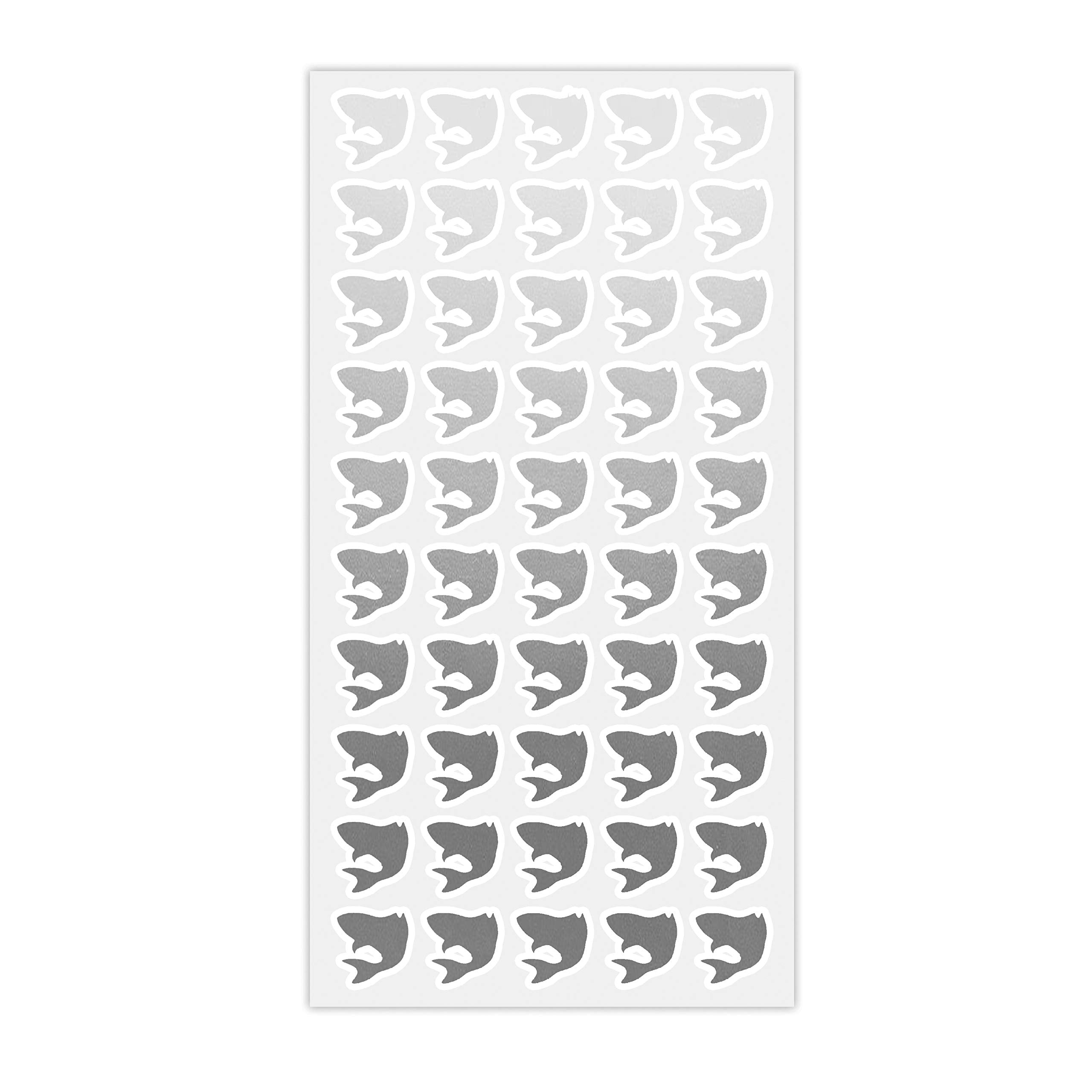 50 Wedding Meal Stickers - Food Identifier & Menu Choice Place Cards For Party Seating - Meal Option Indicator (Silver, Fish)