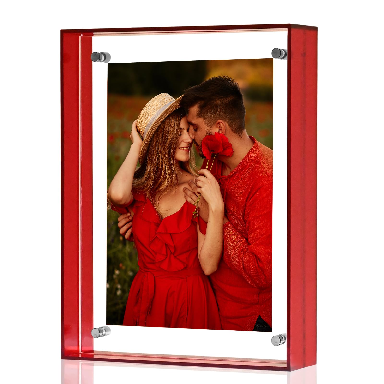 MFoffice 5x7 Picture Frame - Stunning Color Acrylic Photo Frames - Use as 5x7, 5x5, 4x6 Picture Frame and Acrylic Decorative Tra