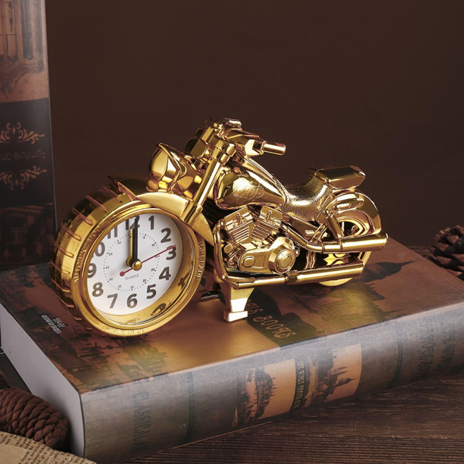 Funblast Alarm Plastic Clock For Heavy Sleepers Bike Shaped Retro, Stylish Analog Table/Desk Alarm Clock For Students, Table Clo