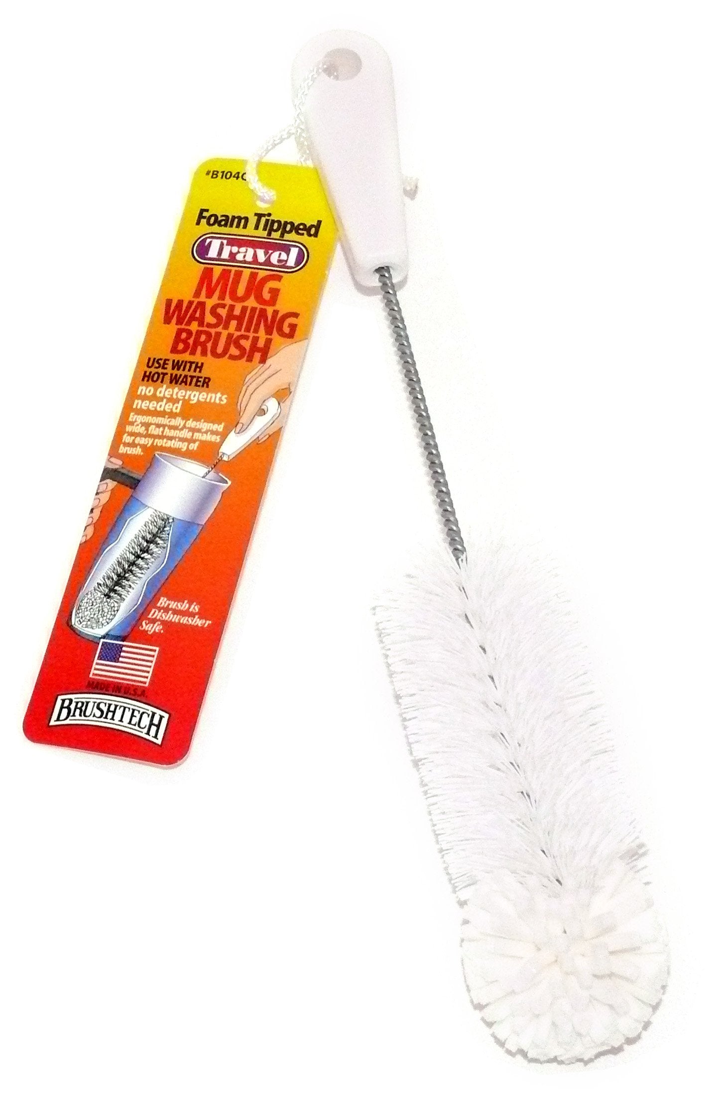 Brushtech Foam-Tipped Travel Mug Washing Brush B104C