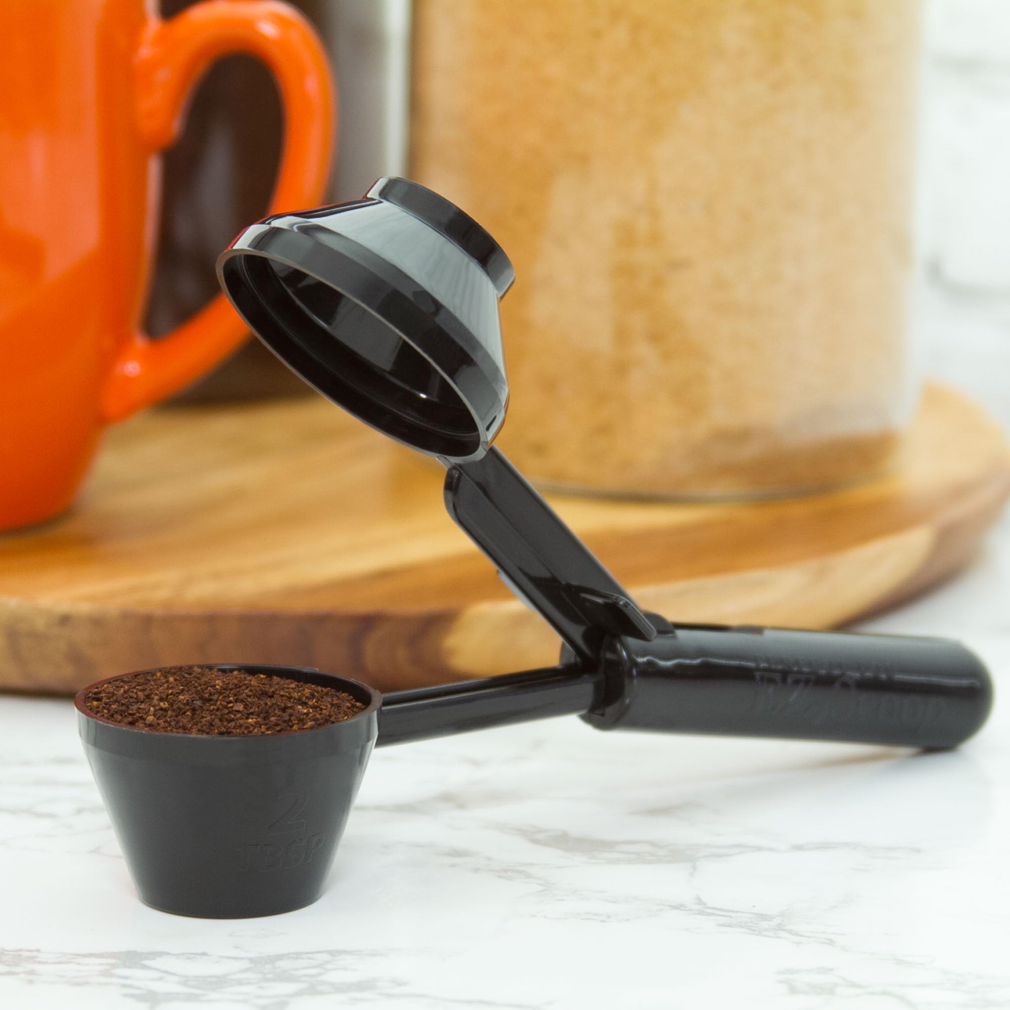 Perfect Pod Ez-Scoop Coffee Scooper & Funnel For Reusable K Cup Refillable Coffee Pods, 2 Tablespoon Capacity