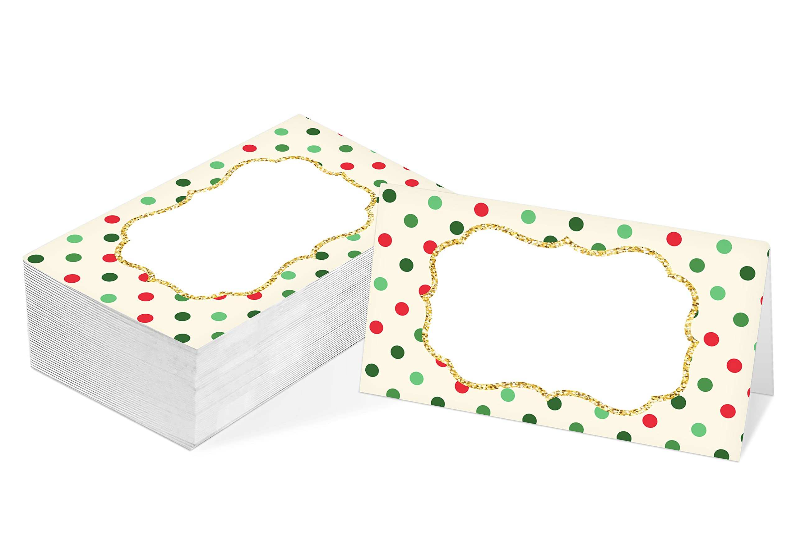 Table Place Card, Christmas Themed Tent Style Cards, Pack Of 25 Half-Fold Reception Place Card, Perfect For Christmas Party, Wed