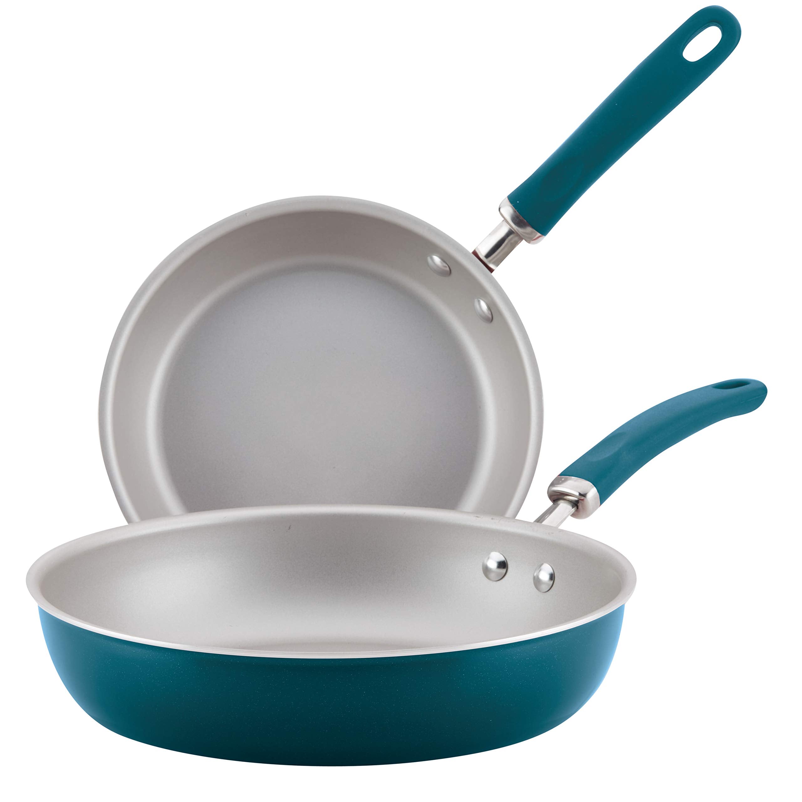 Rachael Ray 12149 Create Delicious Nonstick Frying Pan Set / Fry Pan Set / Skillet Set - 9.5 Inch And 11.75 Inch, Blue