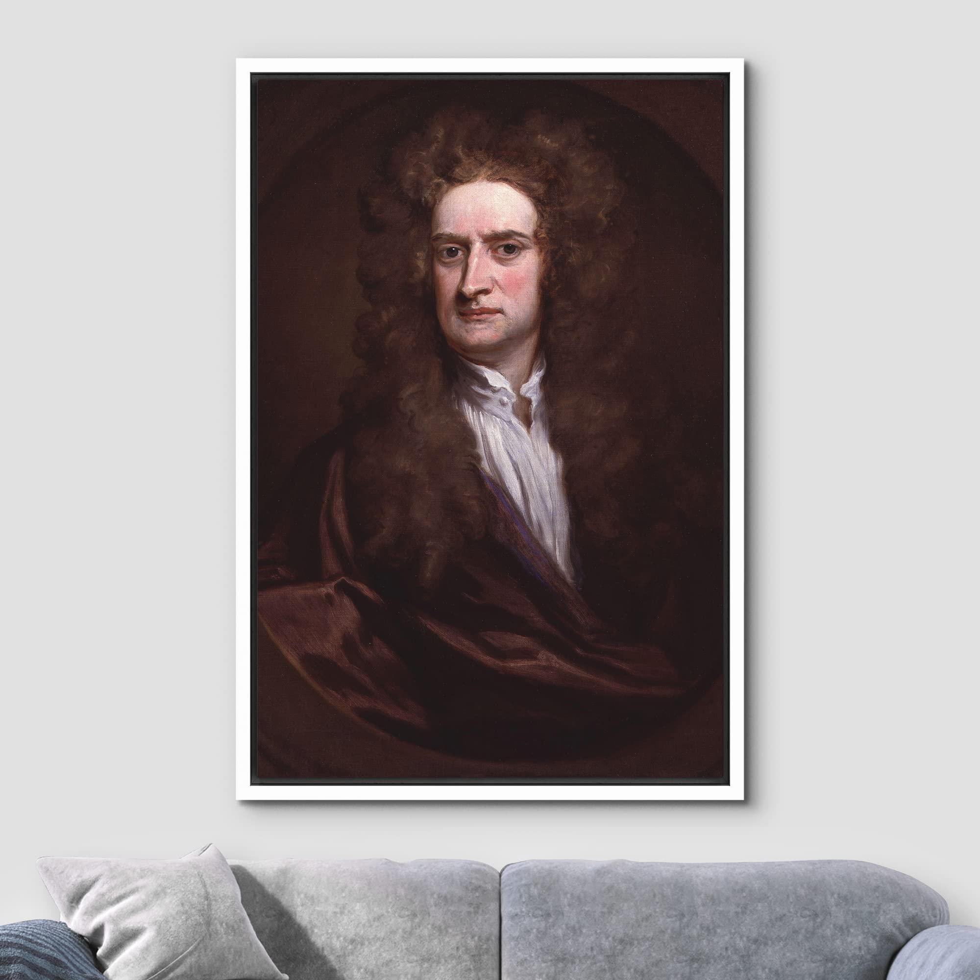 Wall26 Framed Canvas Print Wall Art Portrait Of Isaac Newton People Pop Culture Historical Realism Famous Closeup Colorful Multi