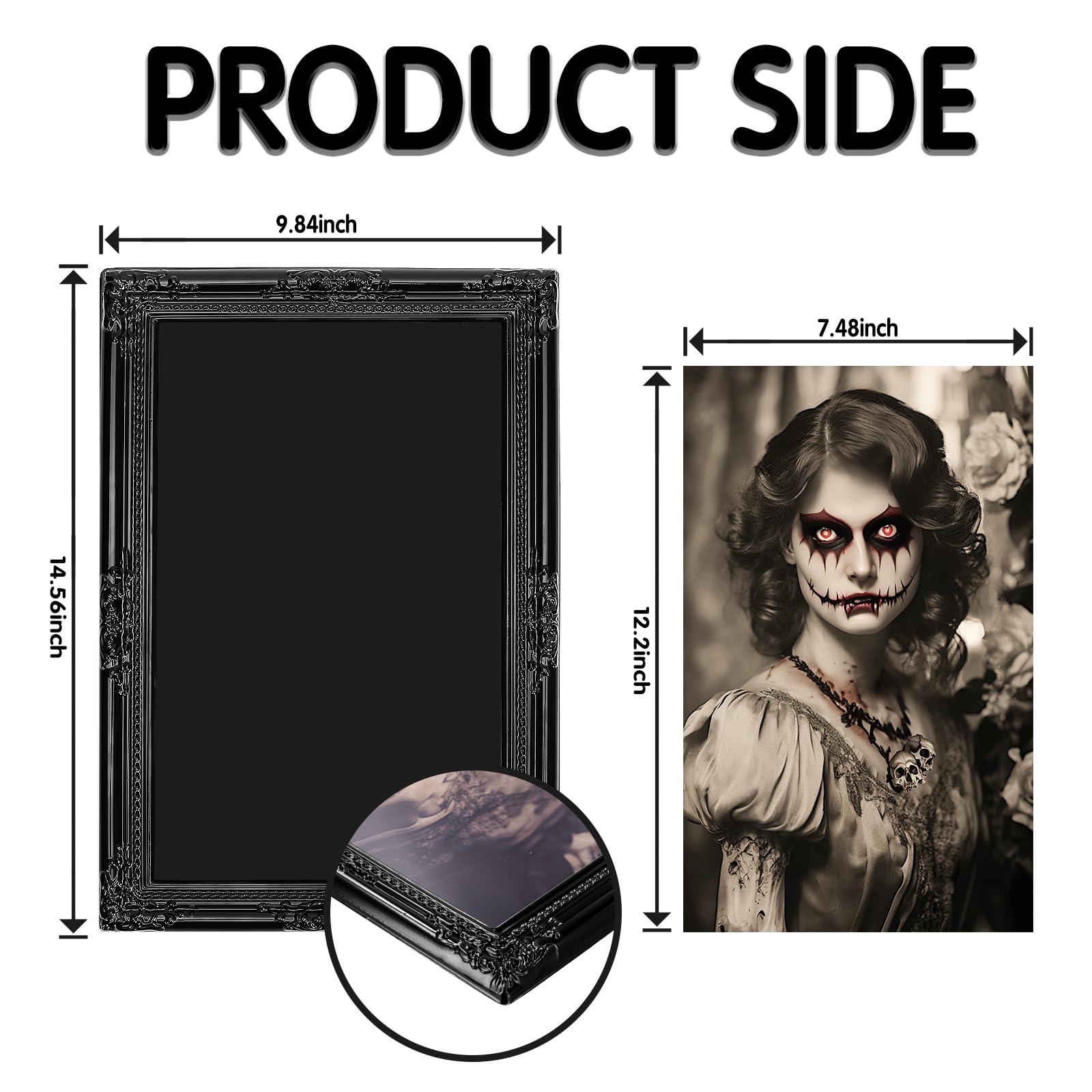 Halloween Decorations Indoor Scary Wall Decor, 12Pack 3D Changing Face Moving Picture Frames Portrait, Gothic Horror Castle Haun