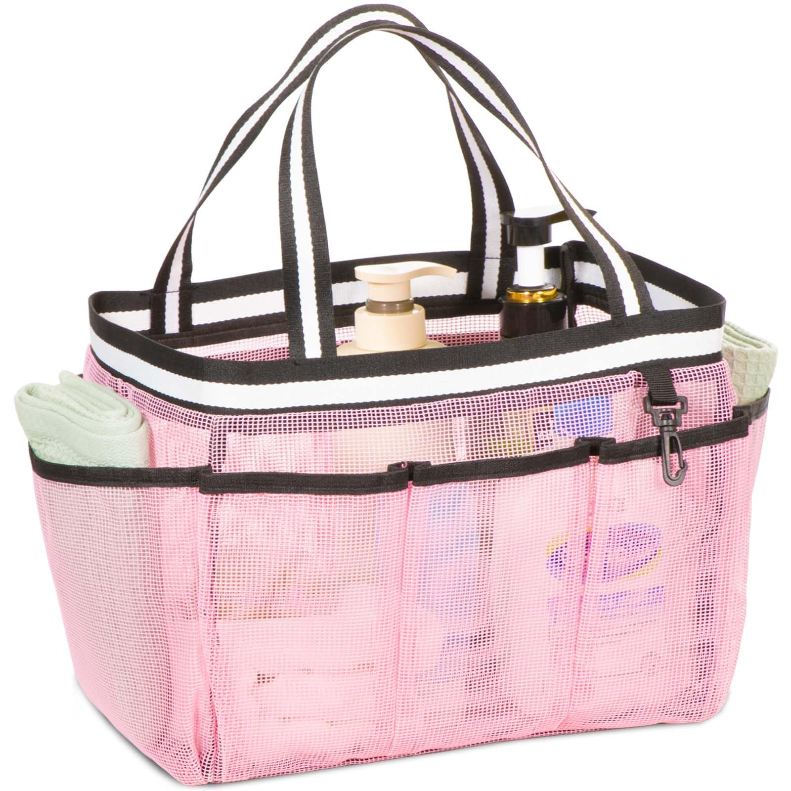 Ocim Xl Portable Mesh Shower Caddy Tote Bag For College Dorm, Gym, Beach, Pool, Camping, Travel - Pink