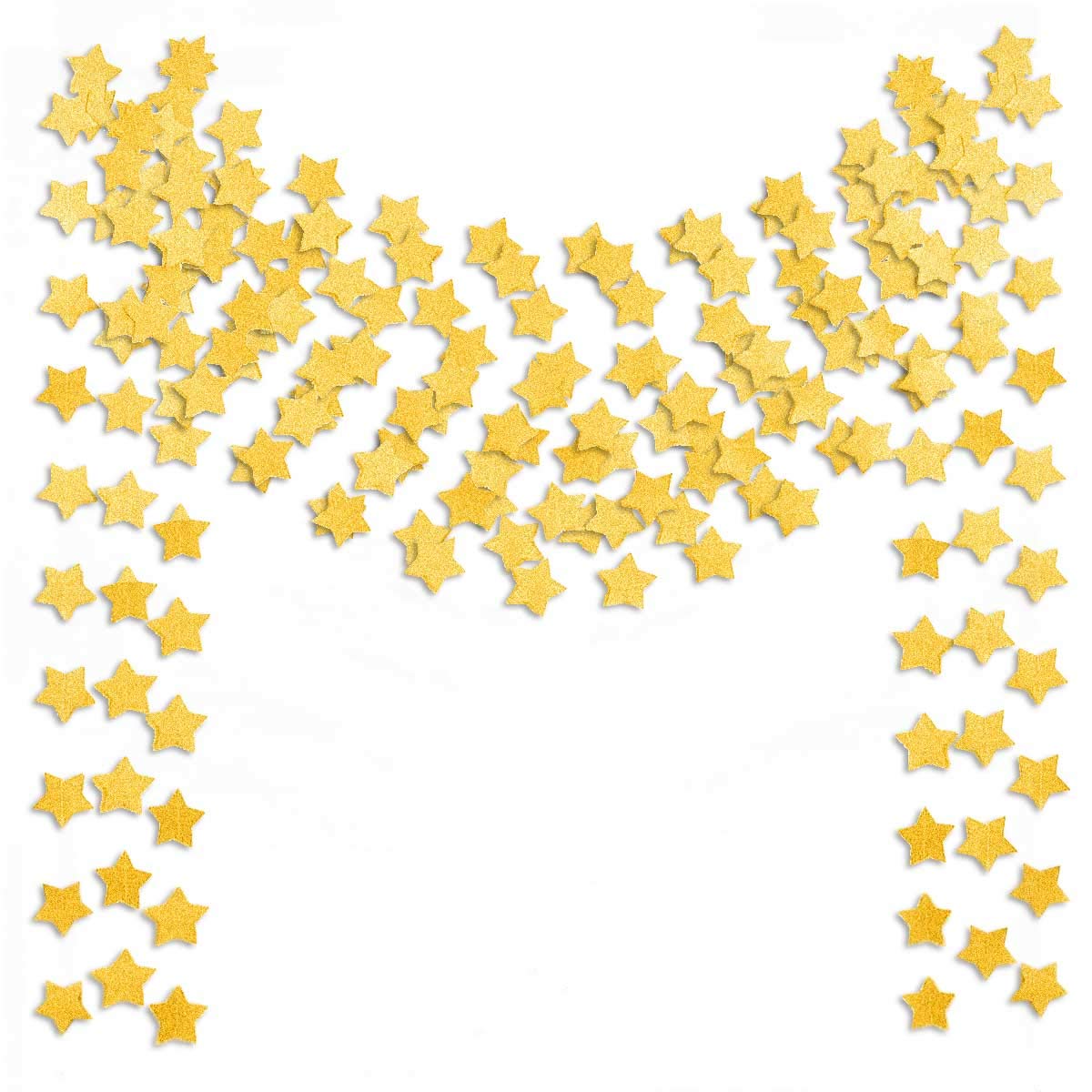 6 Pcs Gold Glitter Star Paper Garland Twinkle Bunting Banner Hanging Decorations for Christmas Birthday Party Golden Sparkling S