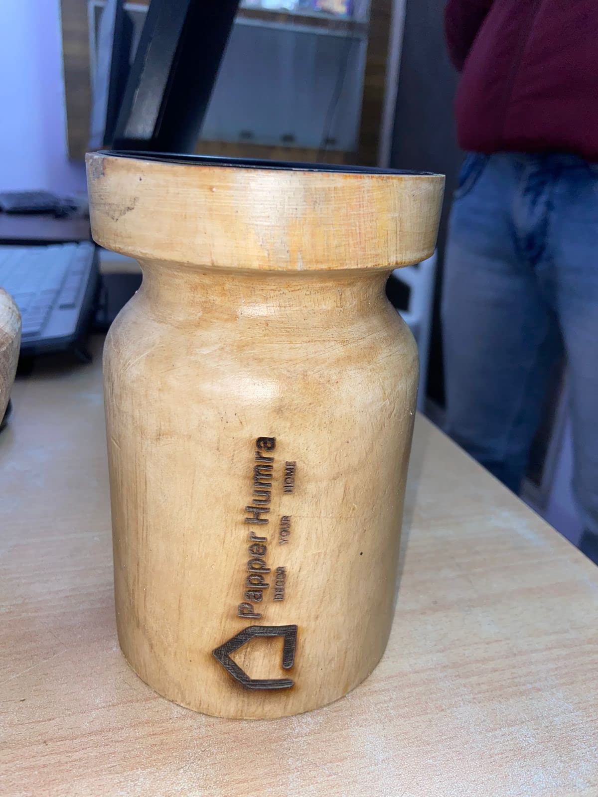 Papeer Humra Wooden Candle Stand/Holder for Christmas Home Dcor Tealight Diya Holder Mango Wood with Free Candle