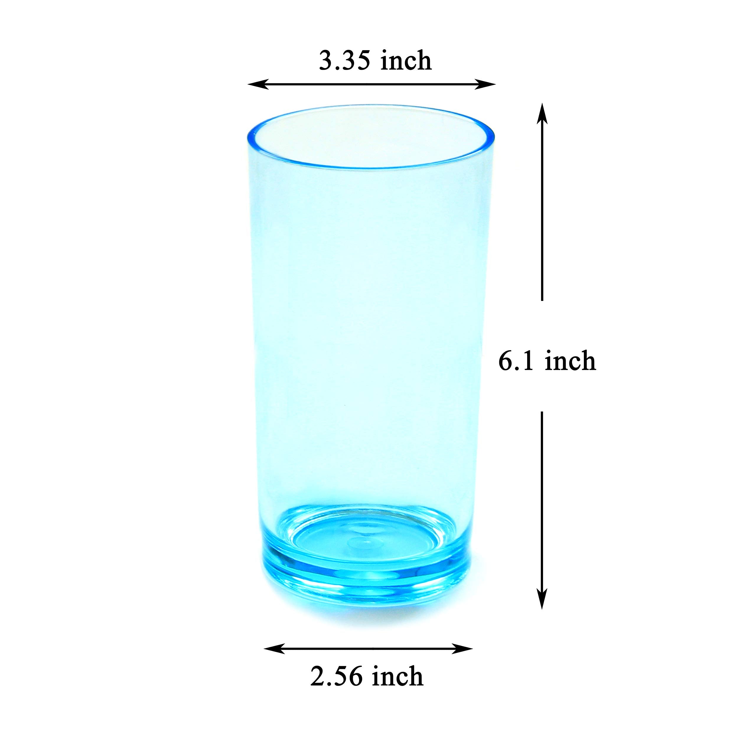 Youngever 8 Pack 16 Ounce Plastic Water Tumbler, Plastic Glasses, Reusable Plastic Cups, Unbreakable Glasses, Reusable | No Bpa