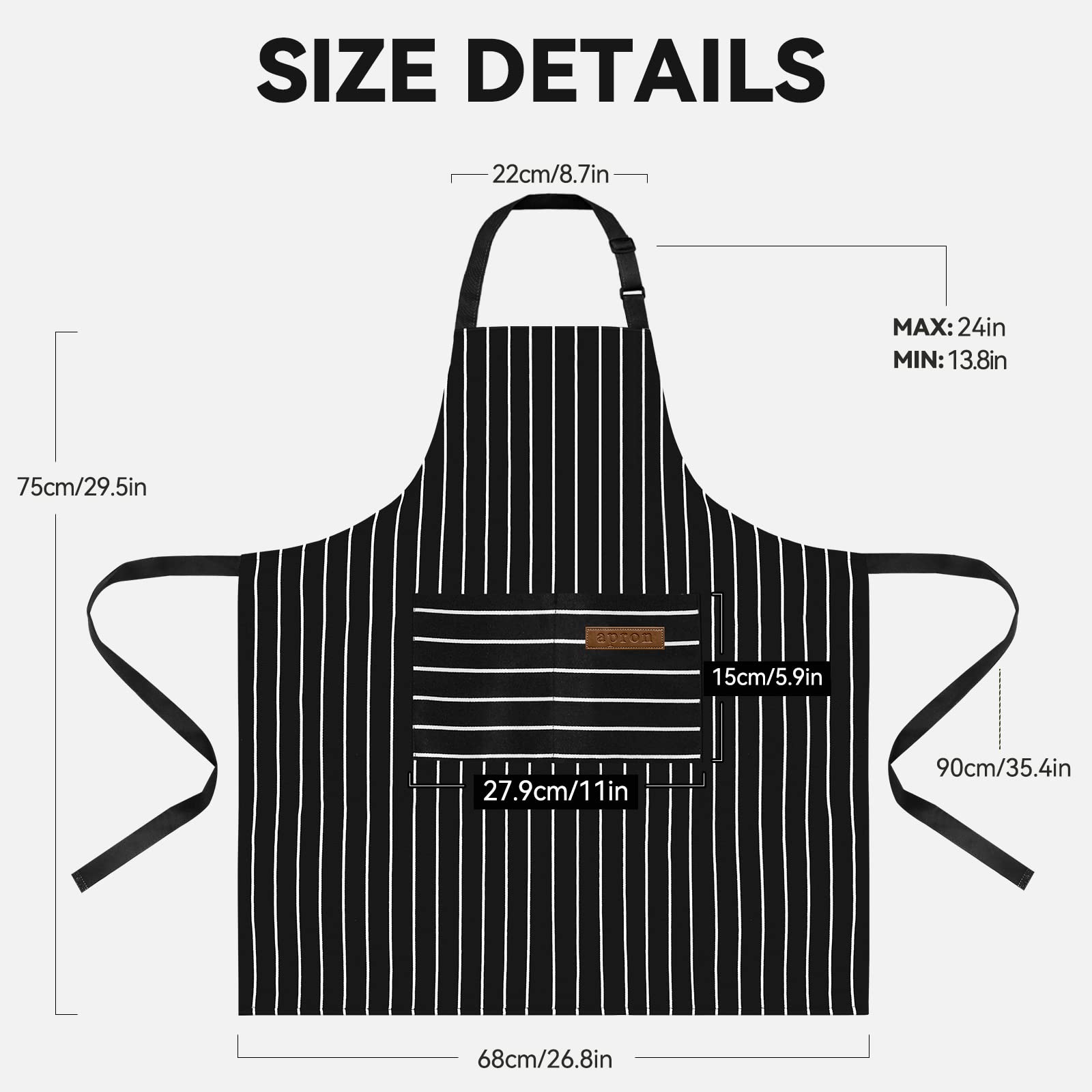 Riqiaqia 2 Pack Aprons For Women With Pockets, Soft Chef Apron For Men, Adjustable Bib Aprons For Kitchen Cooking Bbq (Black/Bro
