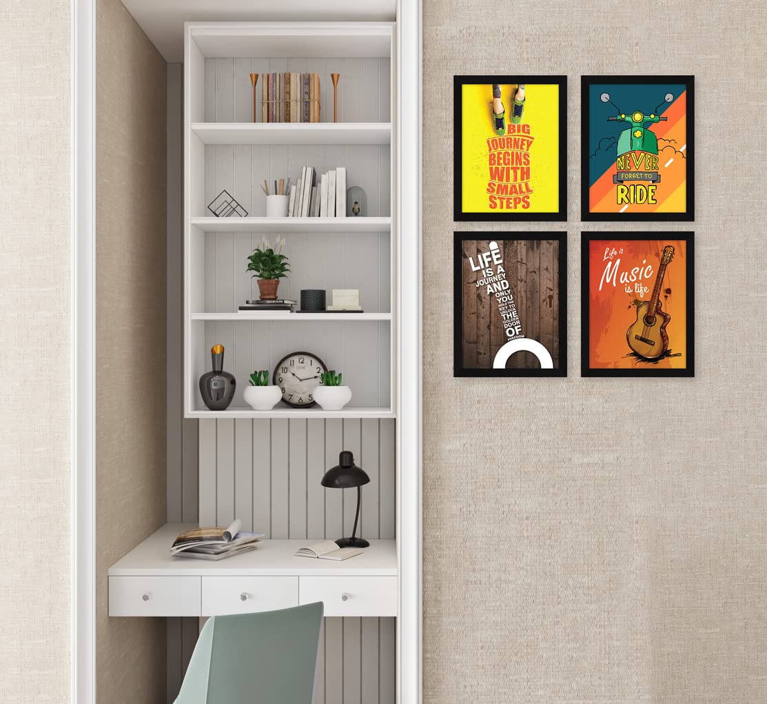 ArtX Paper Big Motivational Quote Wall Frame Art Painting, Multicolor, Inspirational, 10X13 in each, 20X26 inches combined, Set