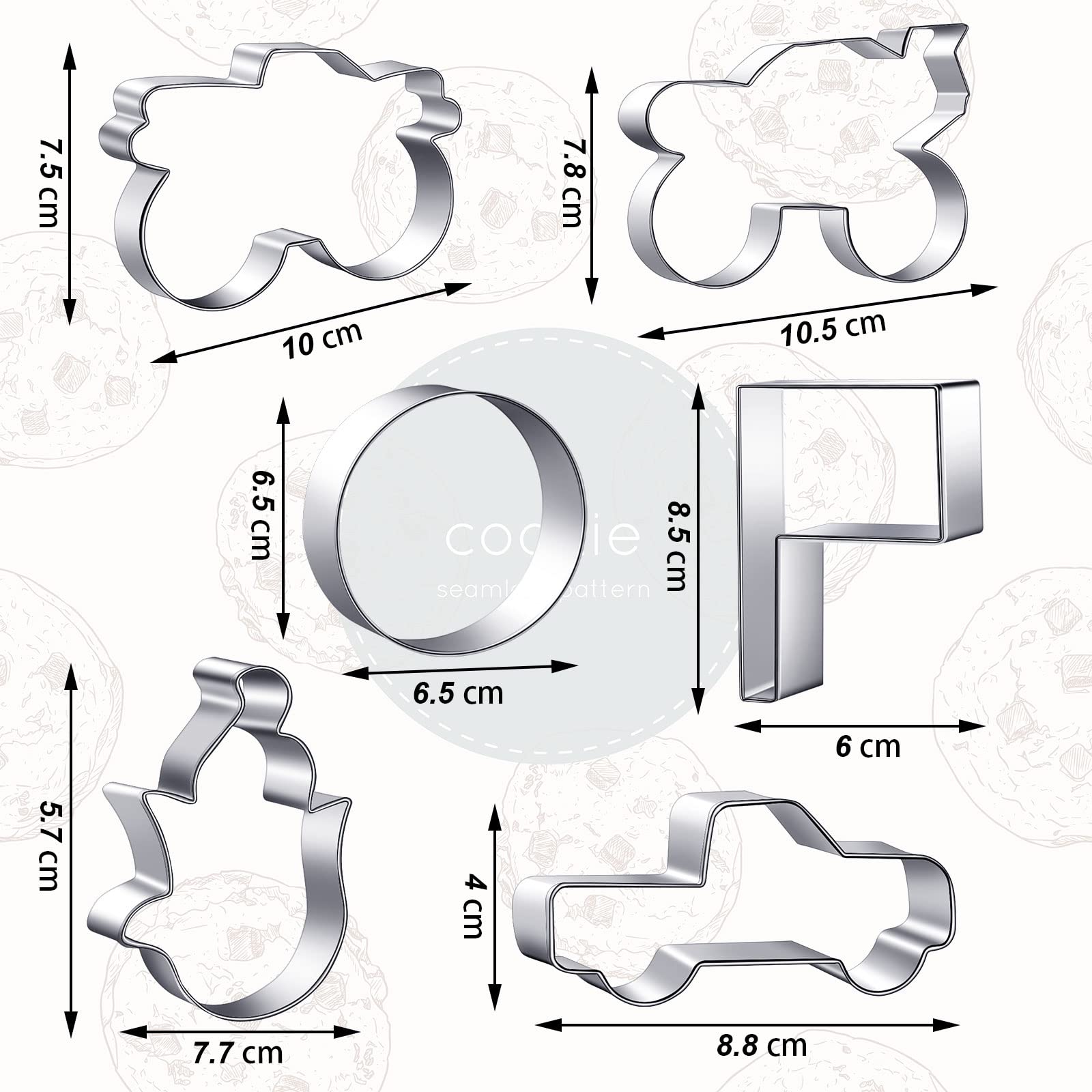 6 Pieces Truck Cookie Cutters Truck Party Favors Vintage Cookie Cutter Truck Metal Cookie Mould Kids Birthday Game Gift For Home