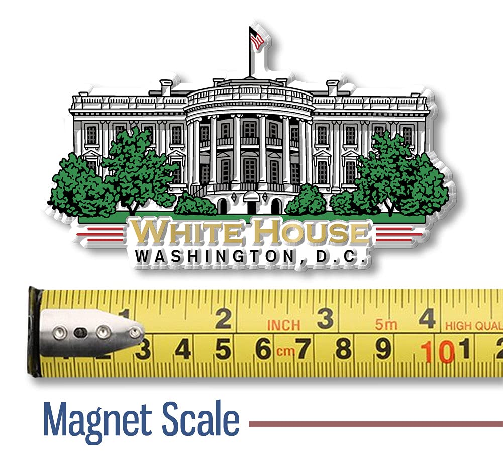 White House Magnet By Classic Magnets, Washington D.C. Series, Collectible Souvenirs Made In The Usa, 4.1'' X 2.5''