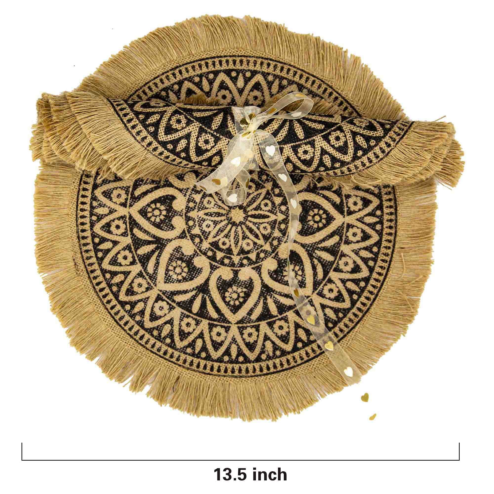 Capasin Round Placemats Set Of 4, Dining Winter Modern Dinner Braided Beige Boho Round Table And Fall Circle Placemats Boho Tass