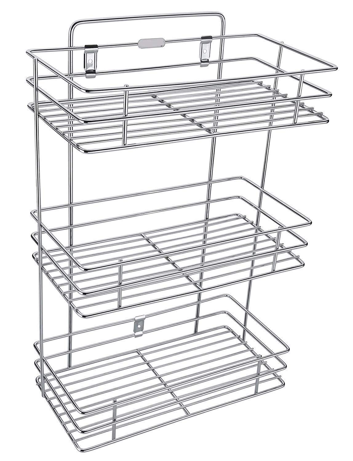 Nh10 Designs Cast Iron 3 Tier Spice Rack Organizer, Space Saving Storage Kitchen Utensils Rack (Nhsp)