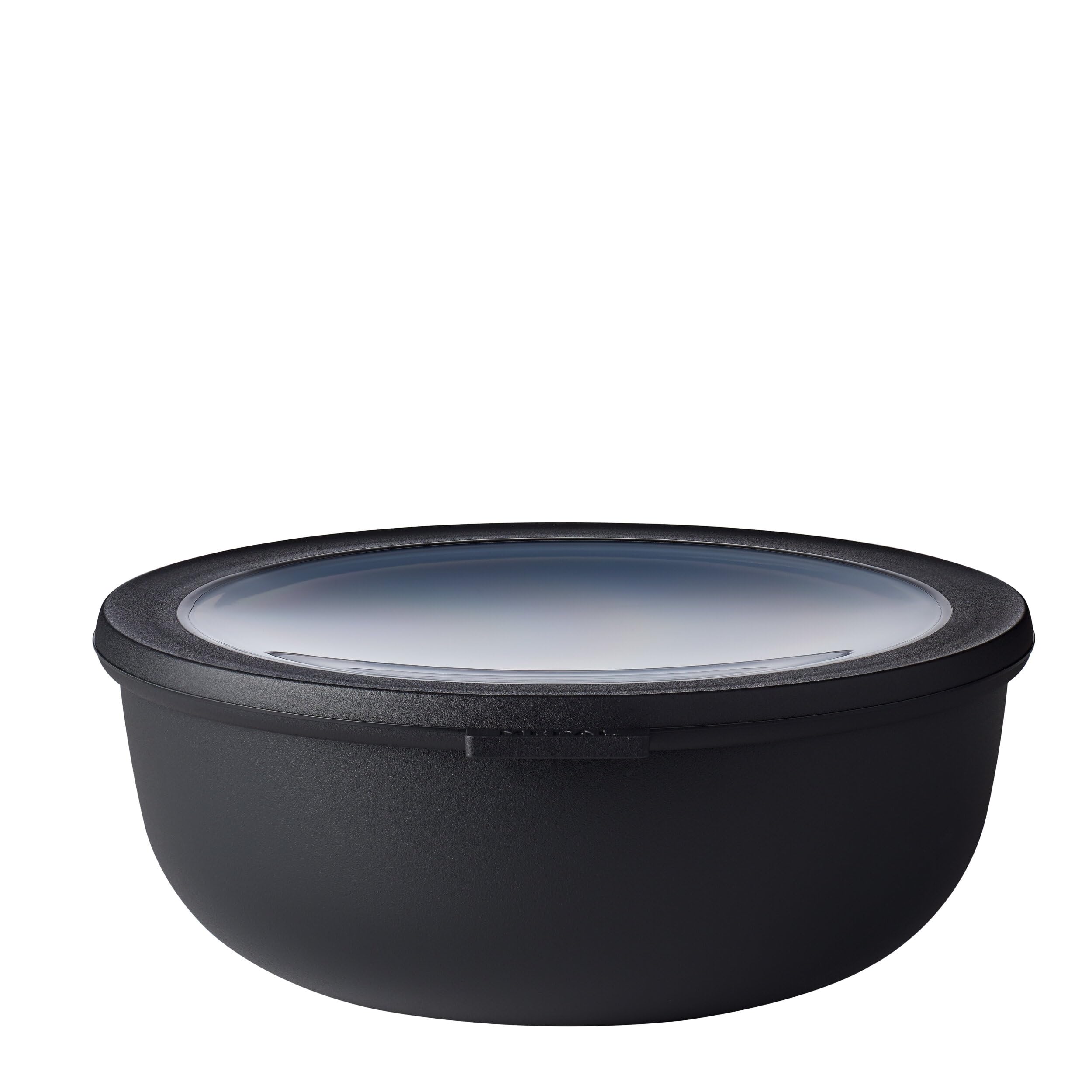 Rosti Mepal RST62160BLK Cirqula Multi Food Storage and Serving Bowl with Lid  Low 2.3 Quart  Black