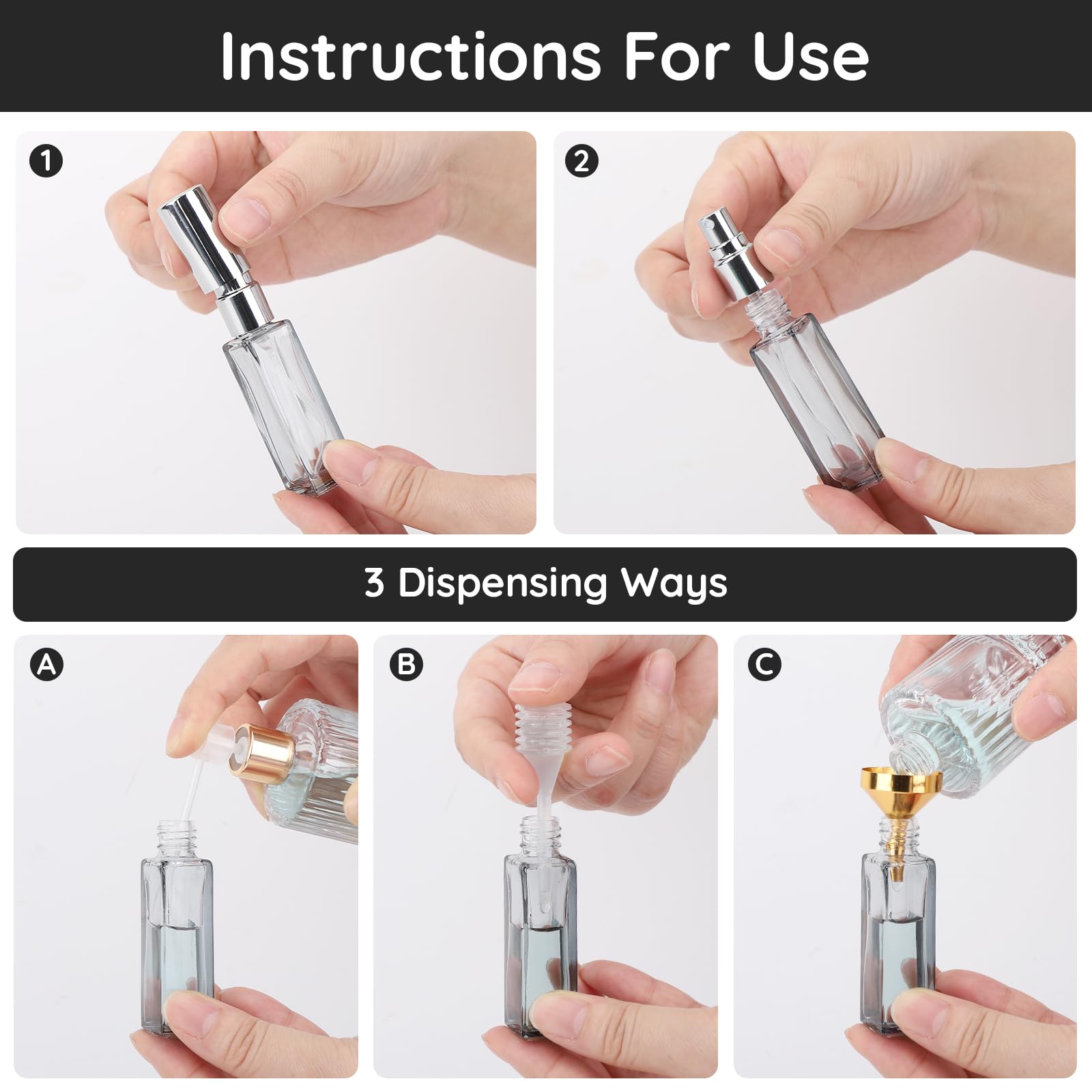 Segbeauty Atomizer Sprayer For Perfume, 6Pcs 10Ml Travel Size Perfume Refill Bottle With Gift Box, Empty Perfume Bottles Glass S
