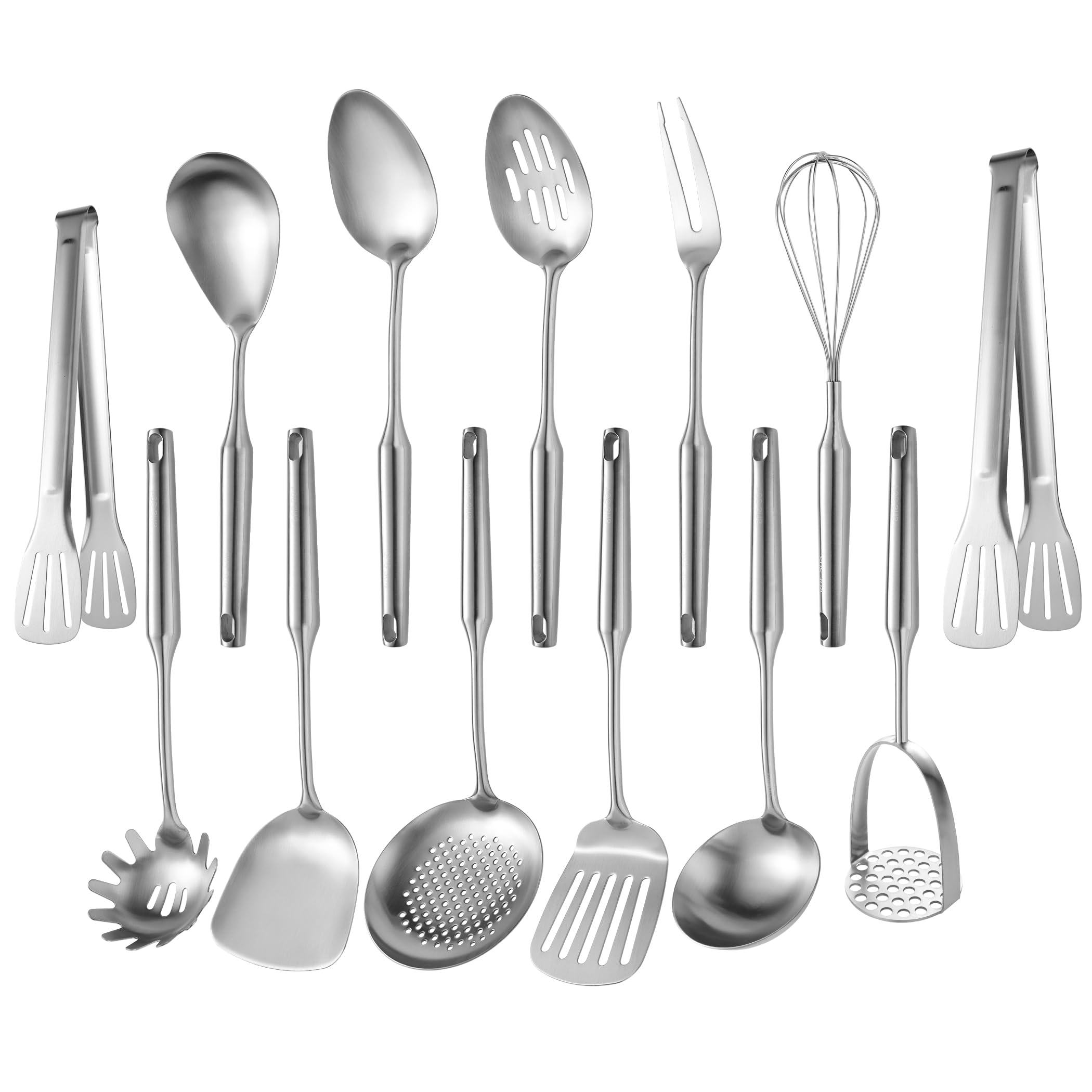 NIITAWH Stainless Steel Kitchen Utensils 13 PCS All Metal Set for Cooking