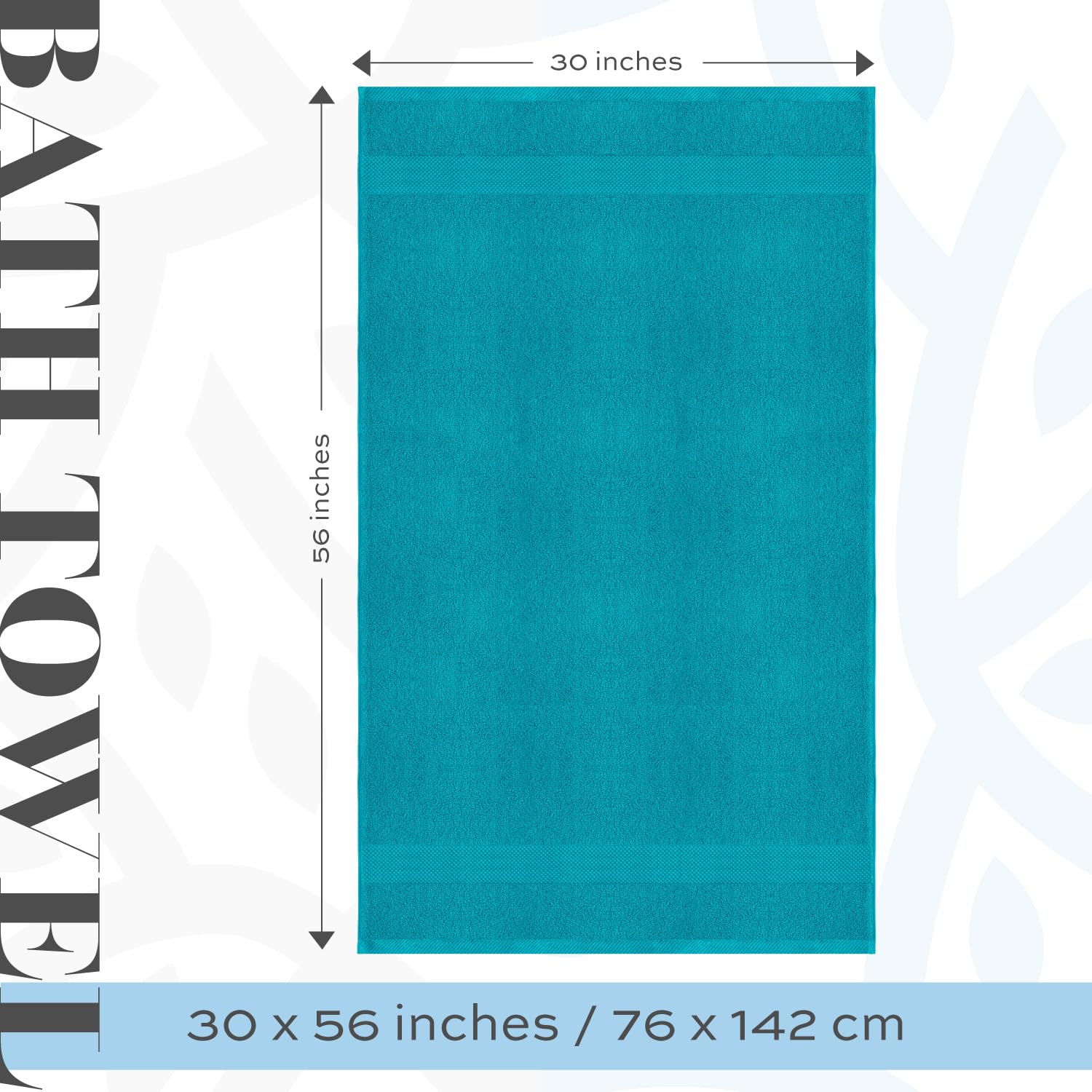 White Classic Luxury Bath Towels Large - Cotton Hotel spa Bathroom Towel 30x56  4 Pack  Aqua